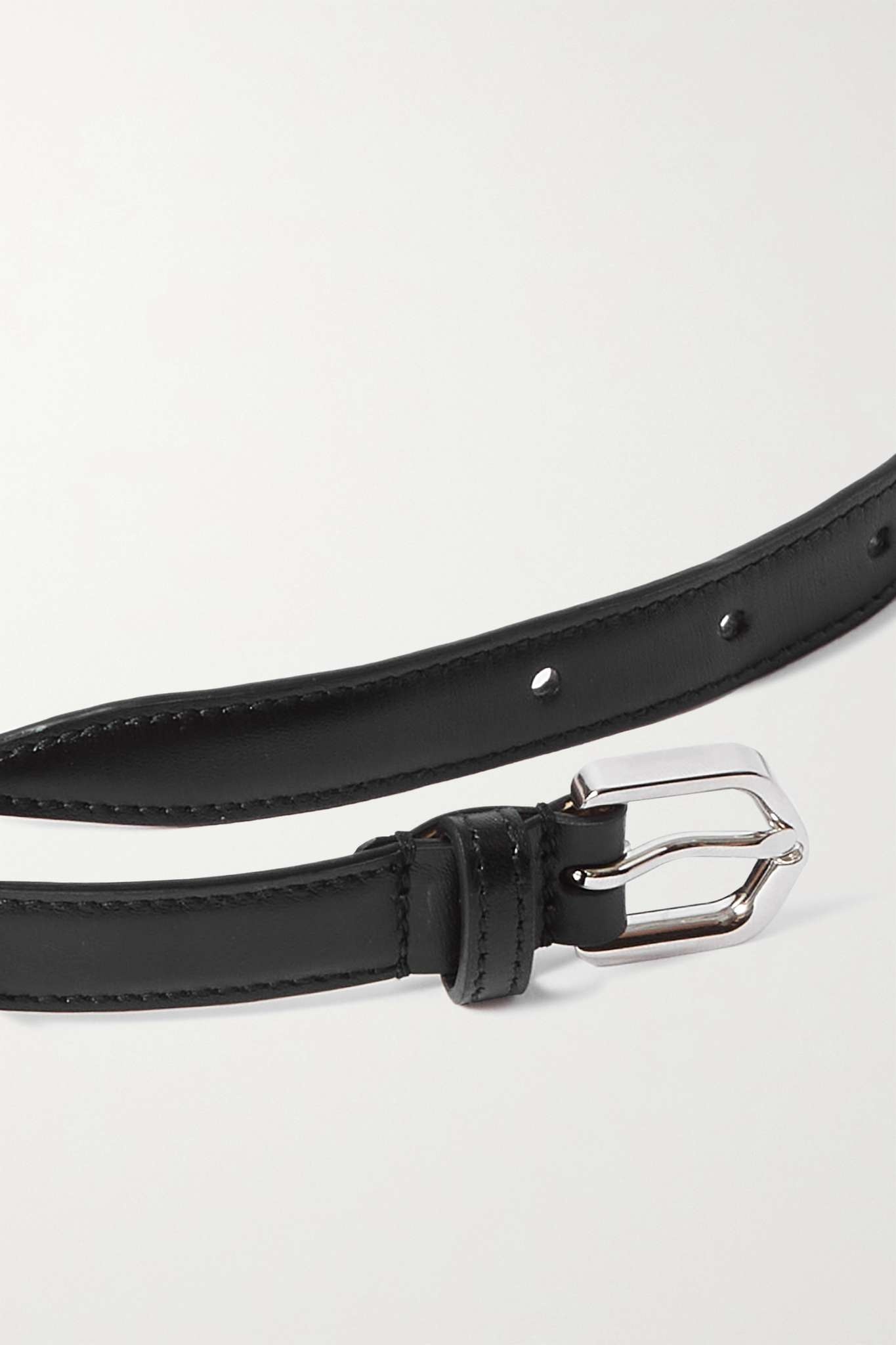 Pearl-embellished leather belt - 4
