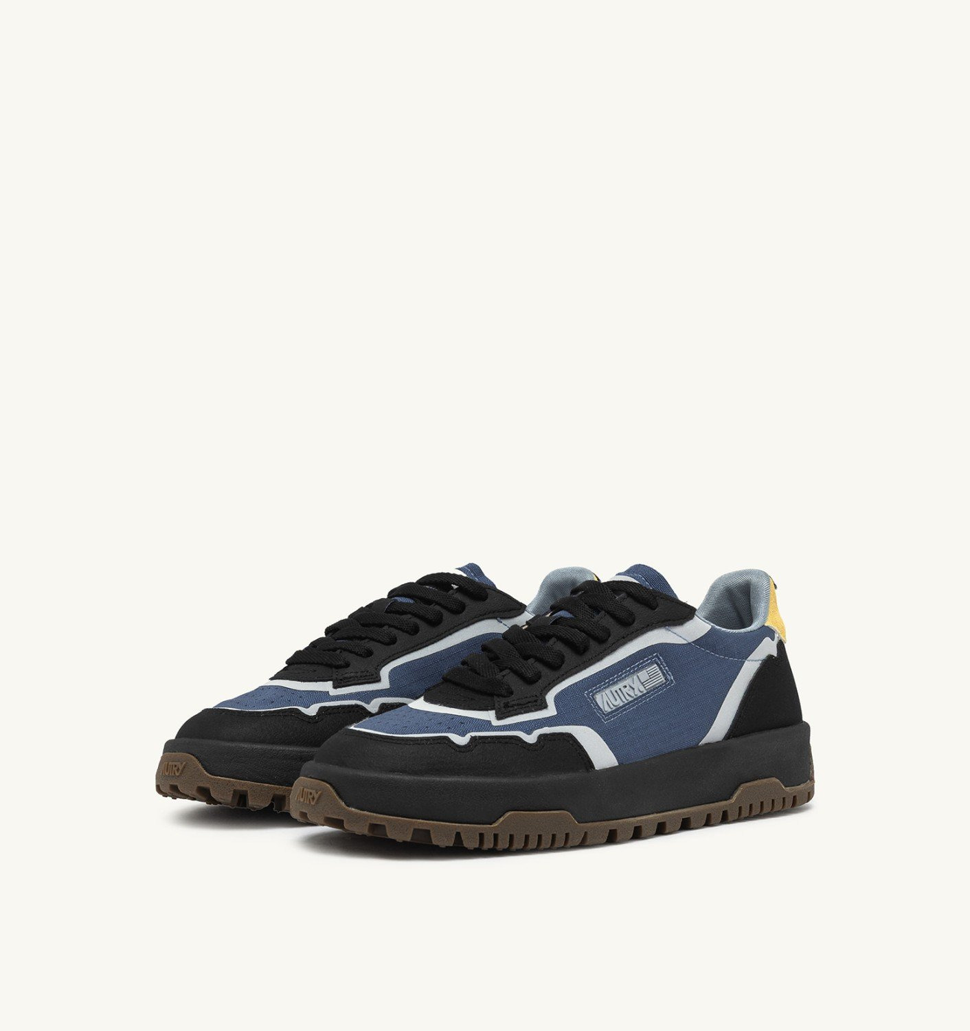 WILDPACE LOW SNEAKERS IN RIPSTOP NYLON AND LEATHER COLOR DARK BLUE AND BLACK - 3