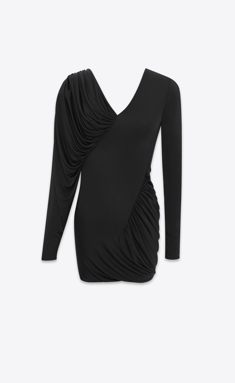 draped dress in shiny jersey 1
