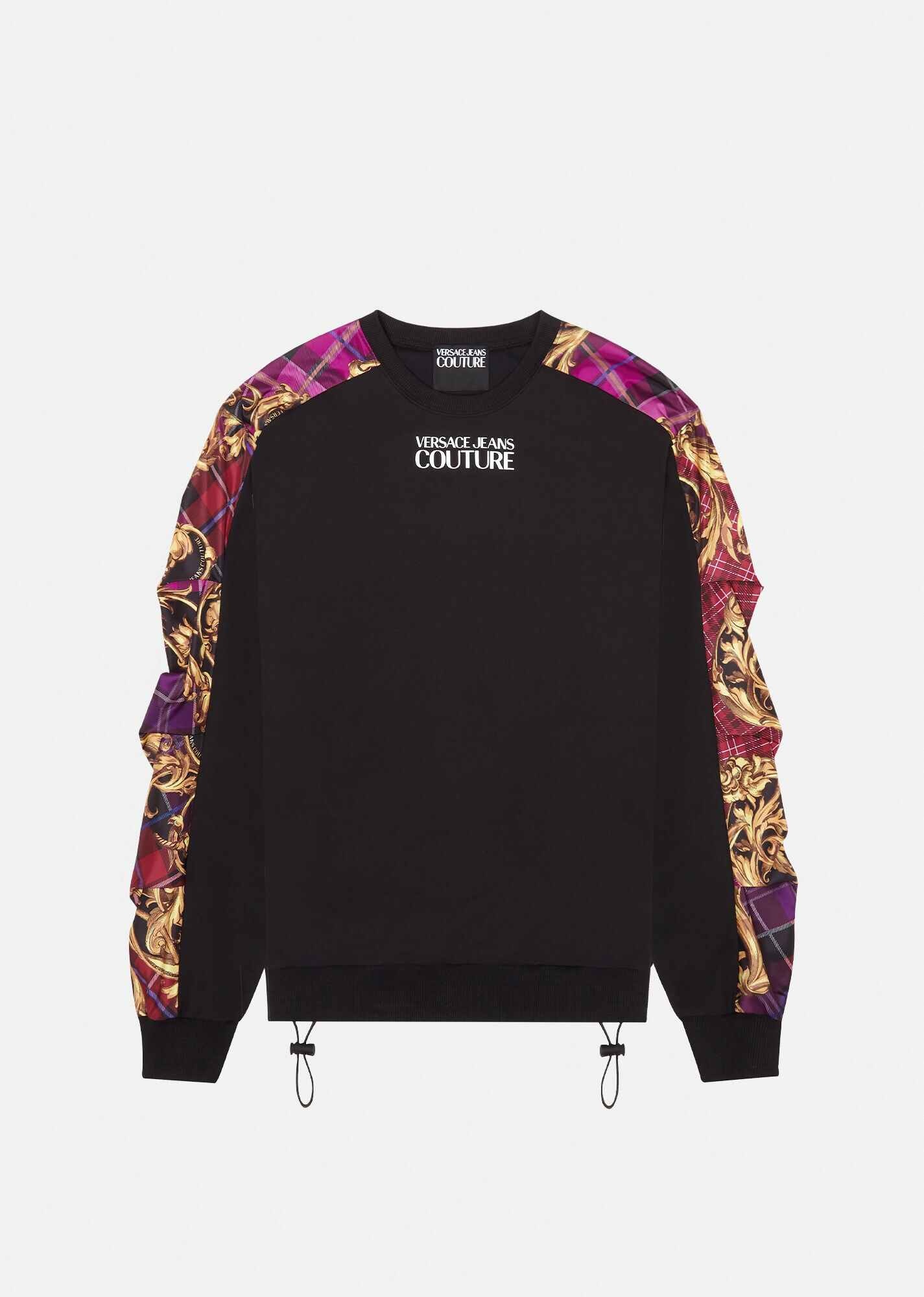 Tartan Baroque Print Insert Sweatshirt - 1