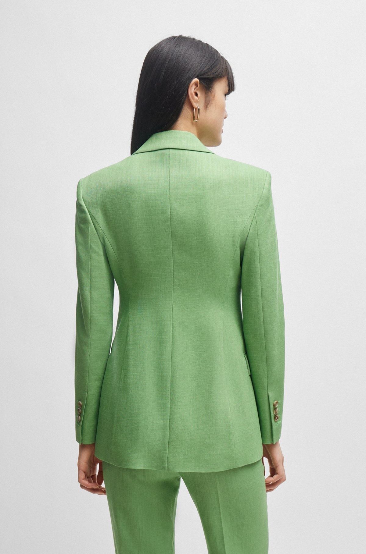 SINGLE-BREASTED JACKET IN STRETCH FABRIC - 4