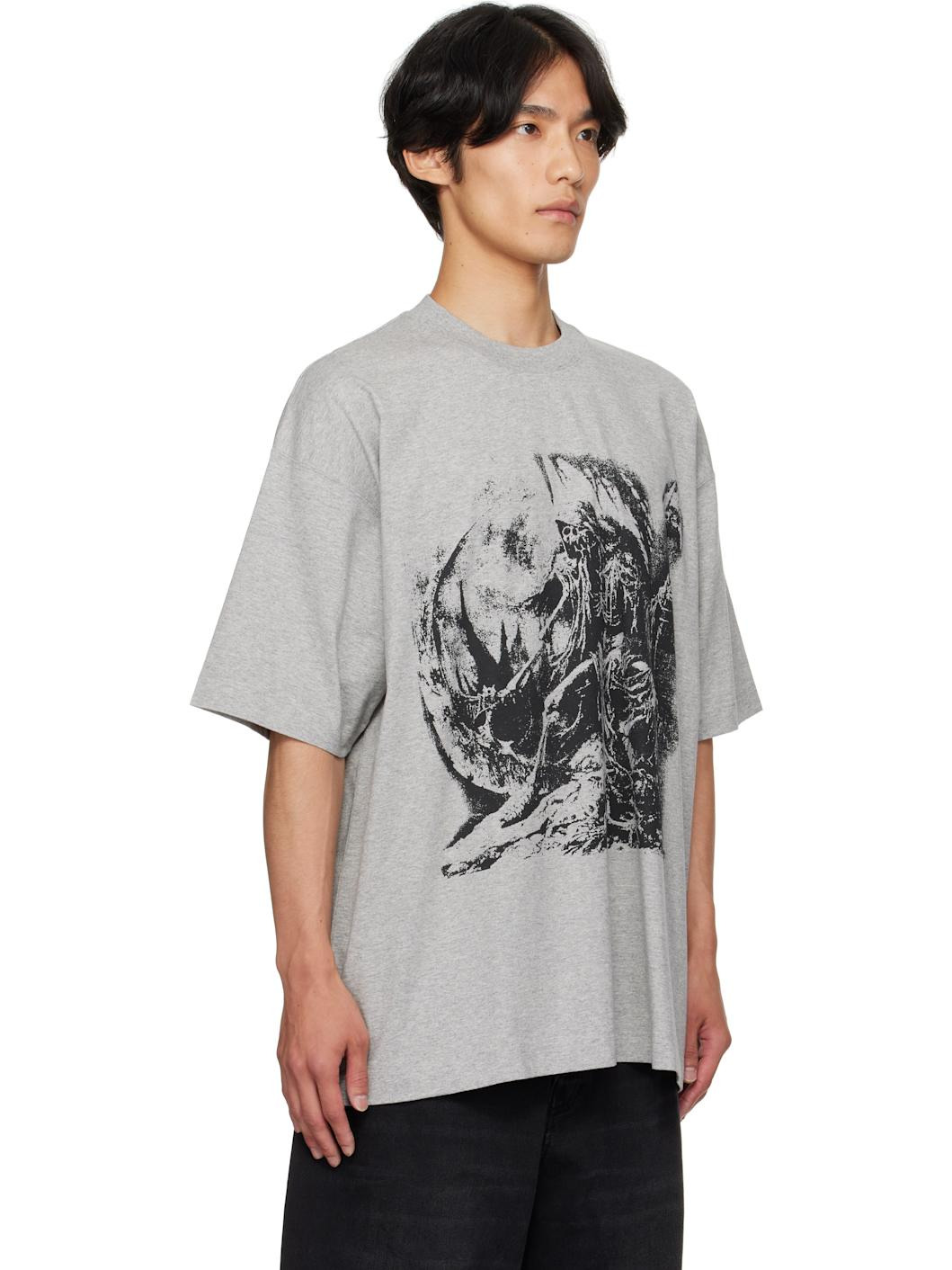Gray Goth Oversized T-shirt - 2