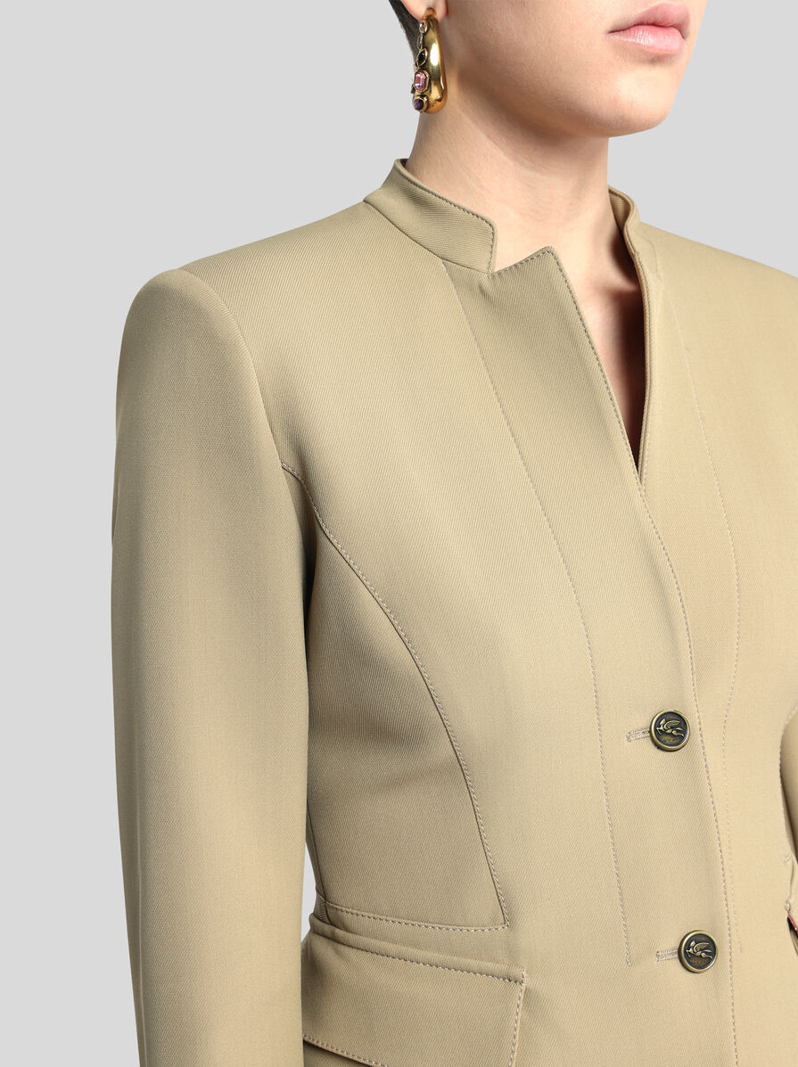 SINGLE-BREASTED JACKET WITH PEPLUM DETAIL - 2