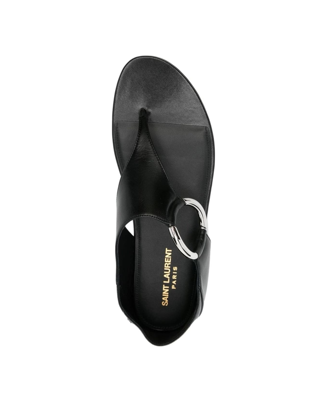 Ring Leather Flat Sandals - 4