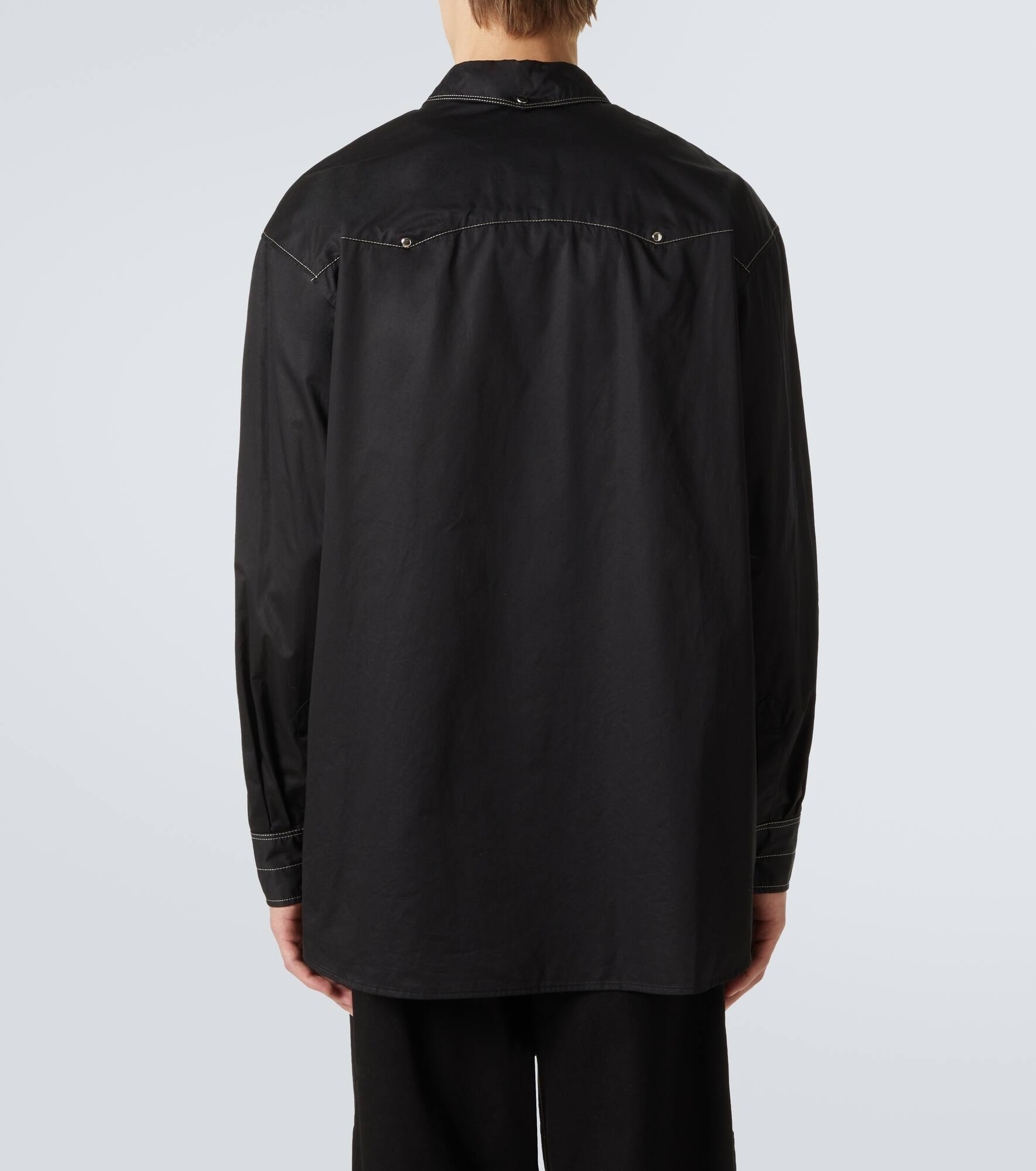 Embellished cotton satin shirt - 4