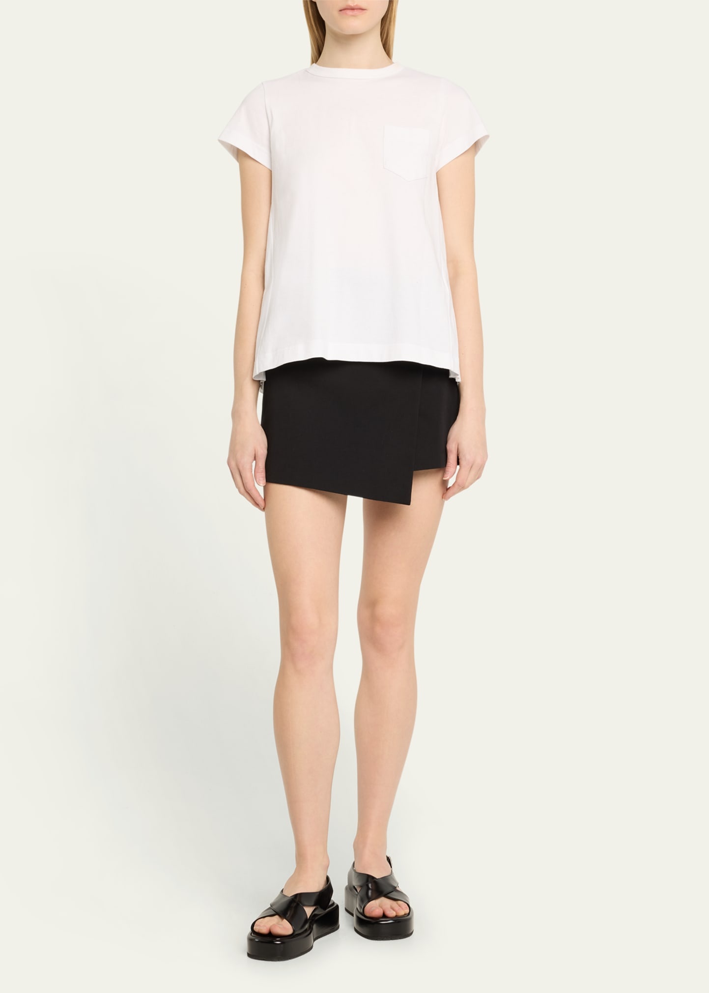Pleated-Back Knit Tee - 2