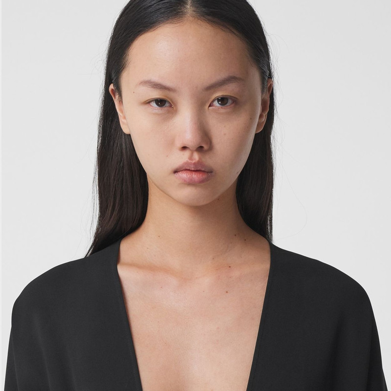 Pleated Silk Cady Dress with Detachable Slip 3