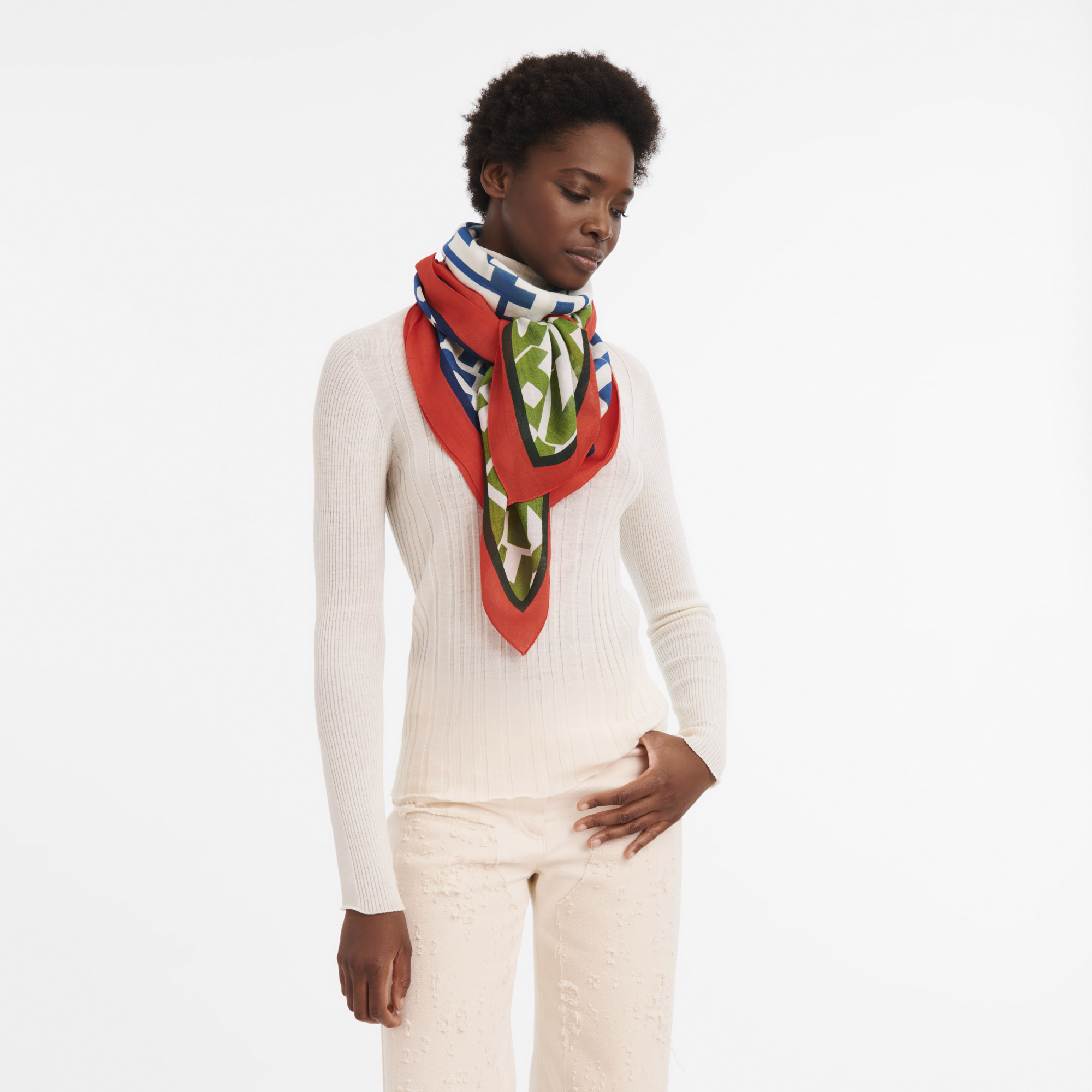 Le Pliage LGP recto verso Stole Orange - OTHER - 2