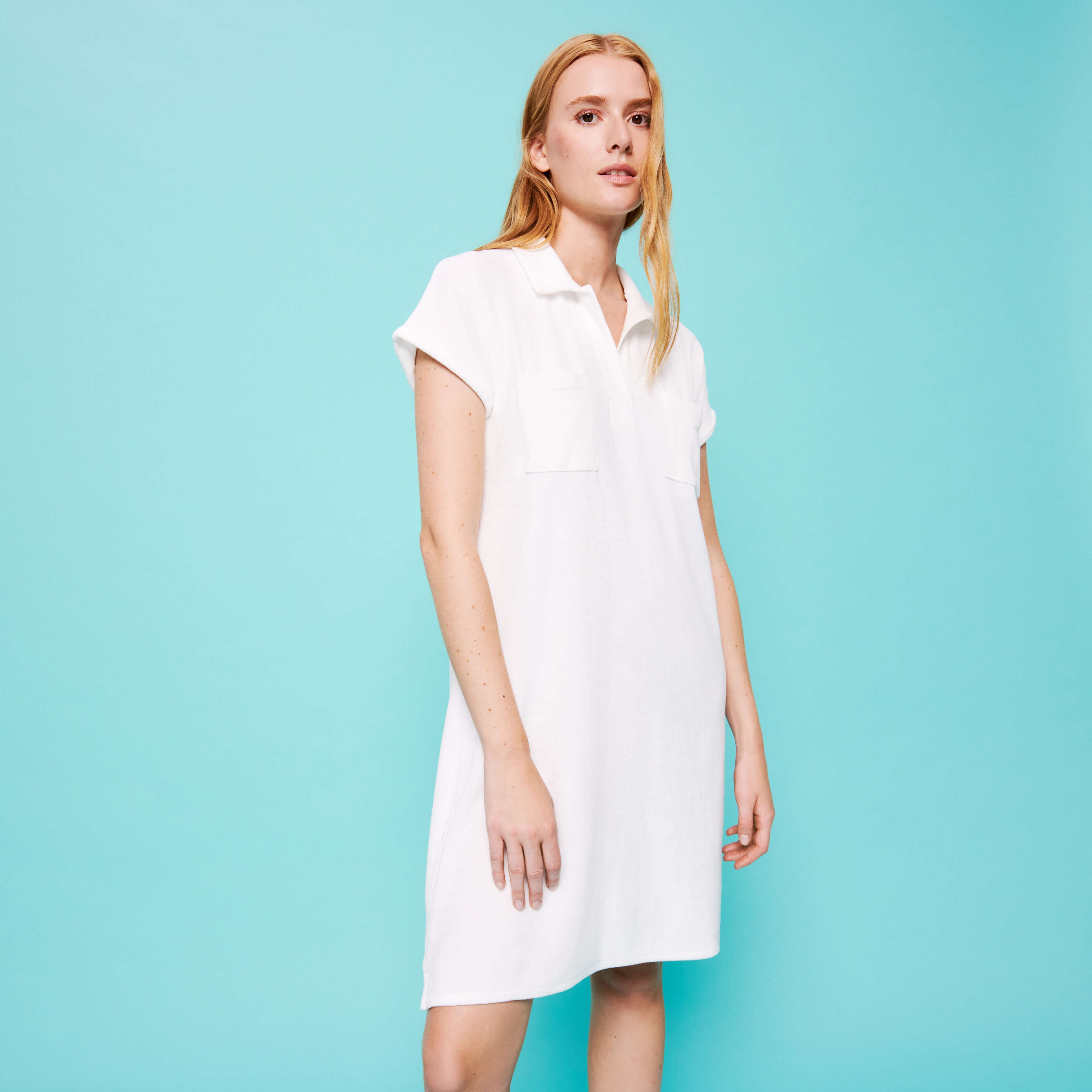 Women Terry Polo Dress Solid - 3