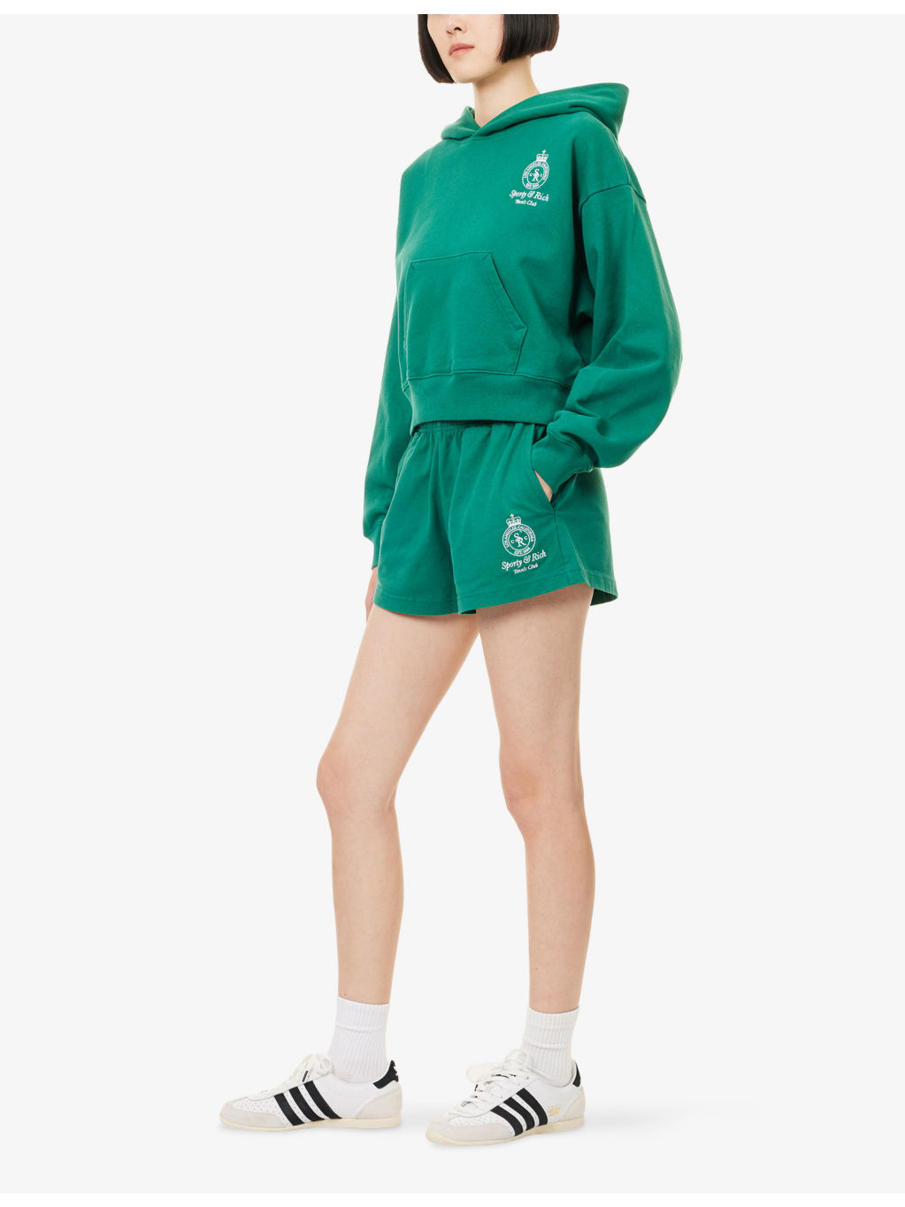 Crown Tennis Embroidered Disco Cotton-Jersey Shorts - 2