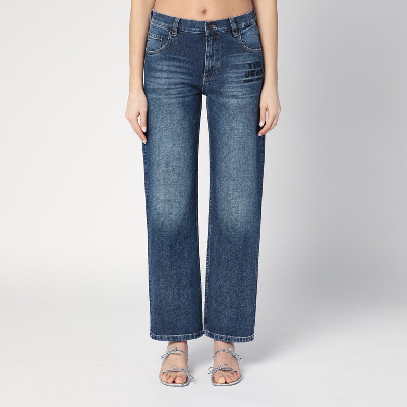 BLUE WASHED-EFFECT JEANS - 1