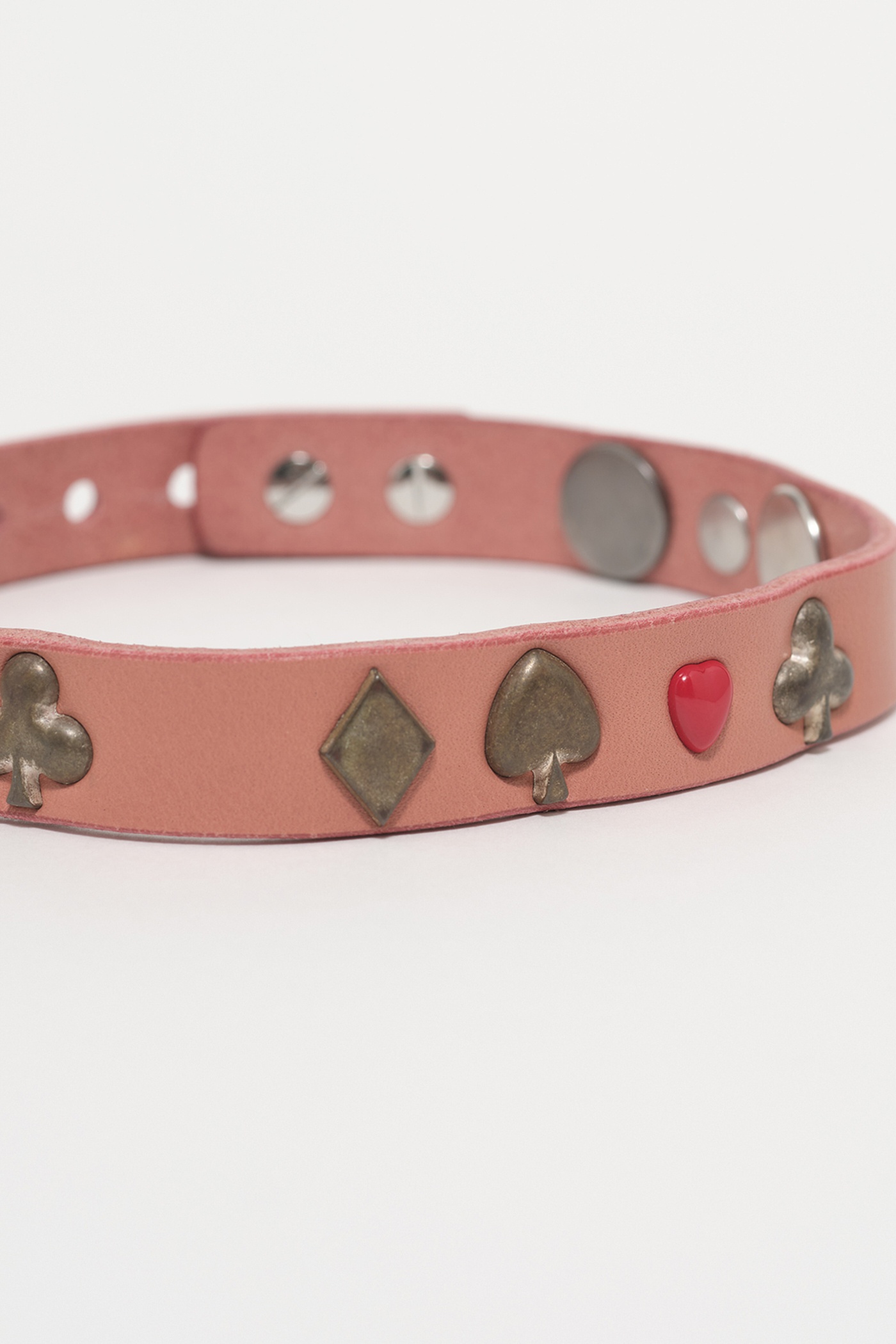 2 cm Card Deck Choker Tasty Pink Leather - 2