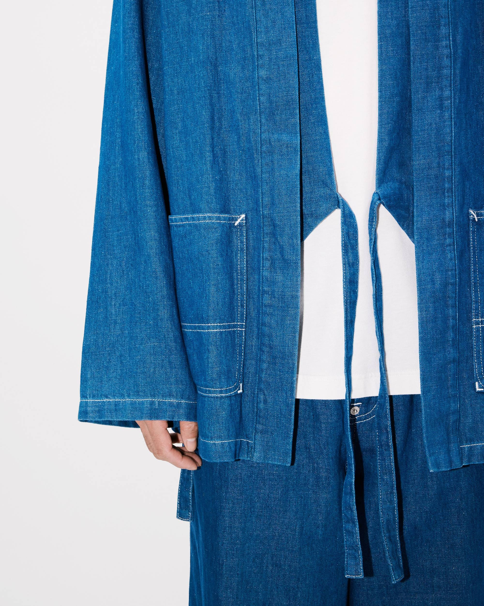 Kimono jacket in japanese linen denim - 5