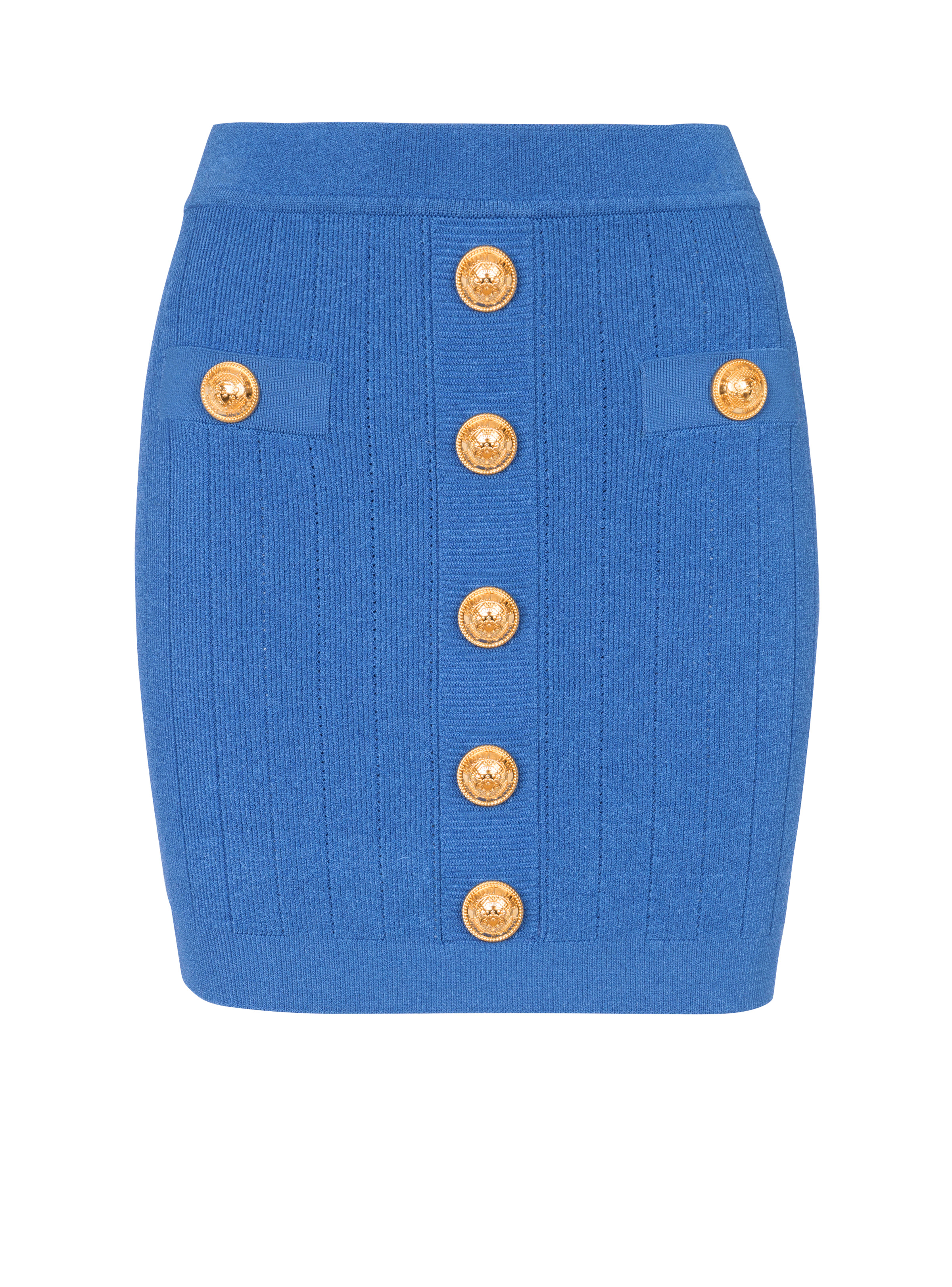 Short knitted buttoned skirt - 1