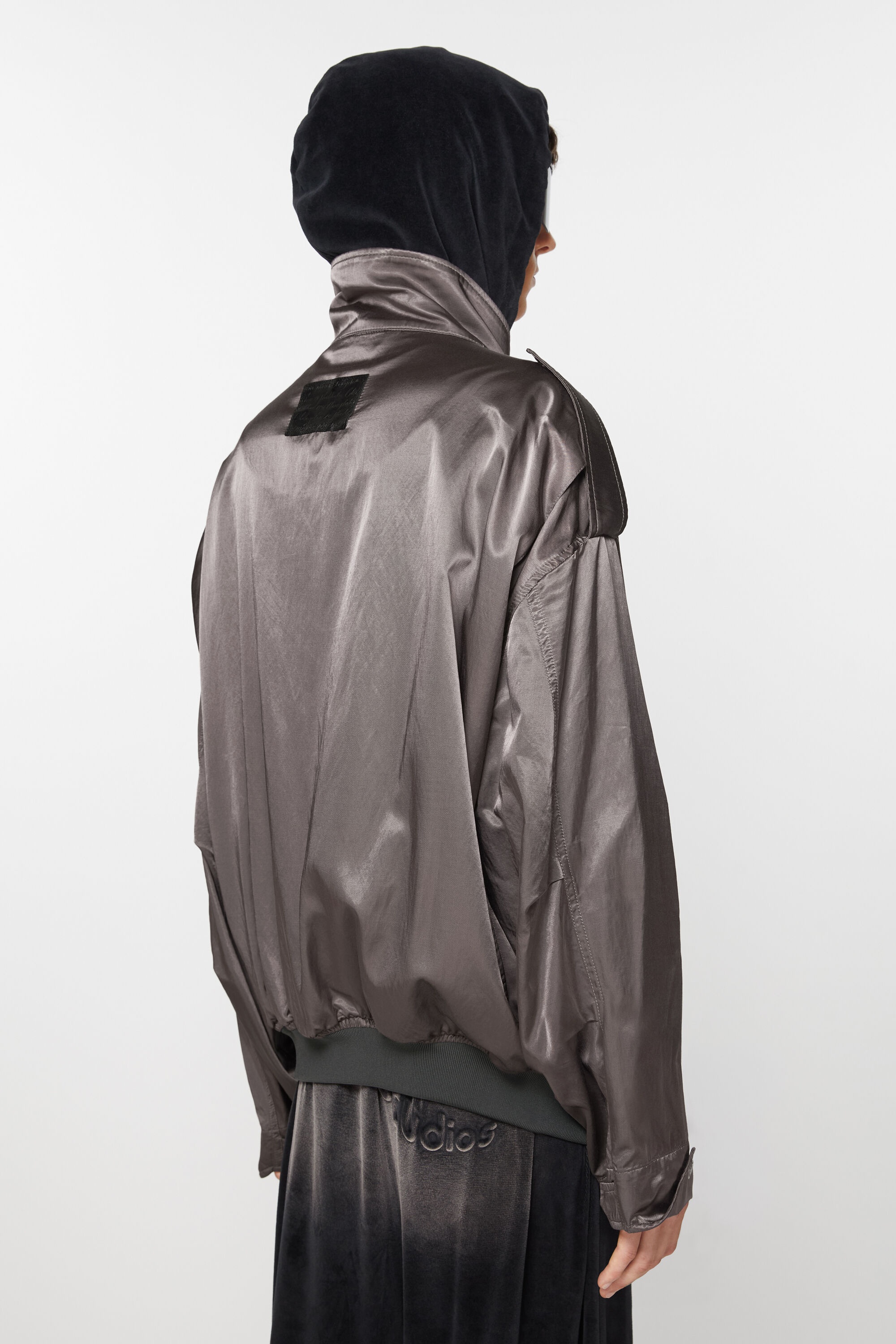 Satin jacket - Mid Grey - 4