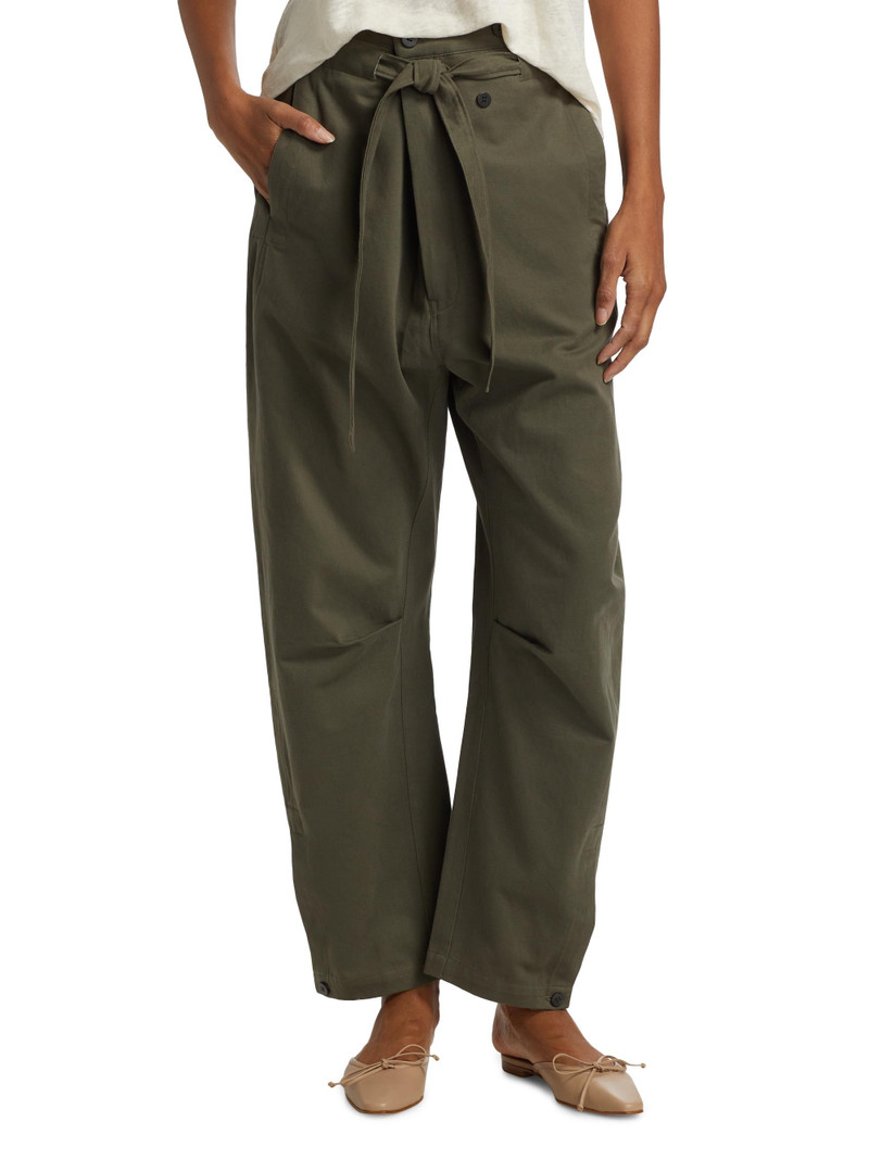 Women's Everything Tie-Waist Barrel-Leg Pants - Olive 3