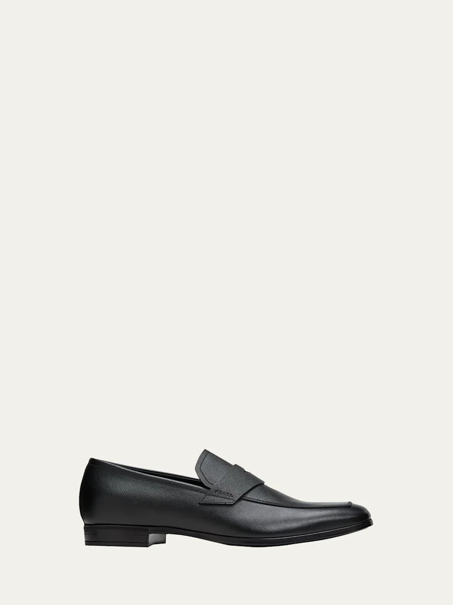 Saffiano Leather Penny Loafer - 1