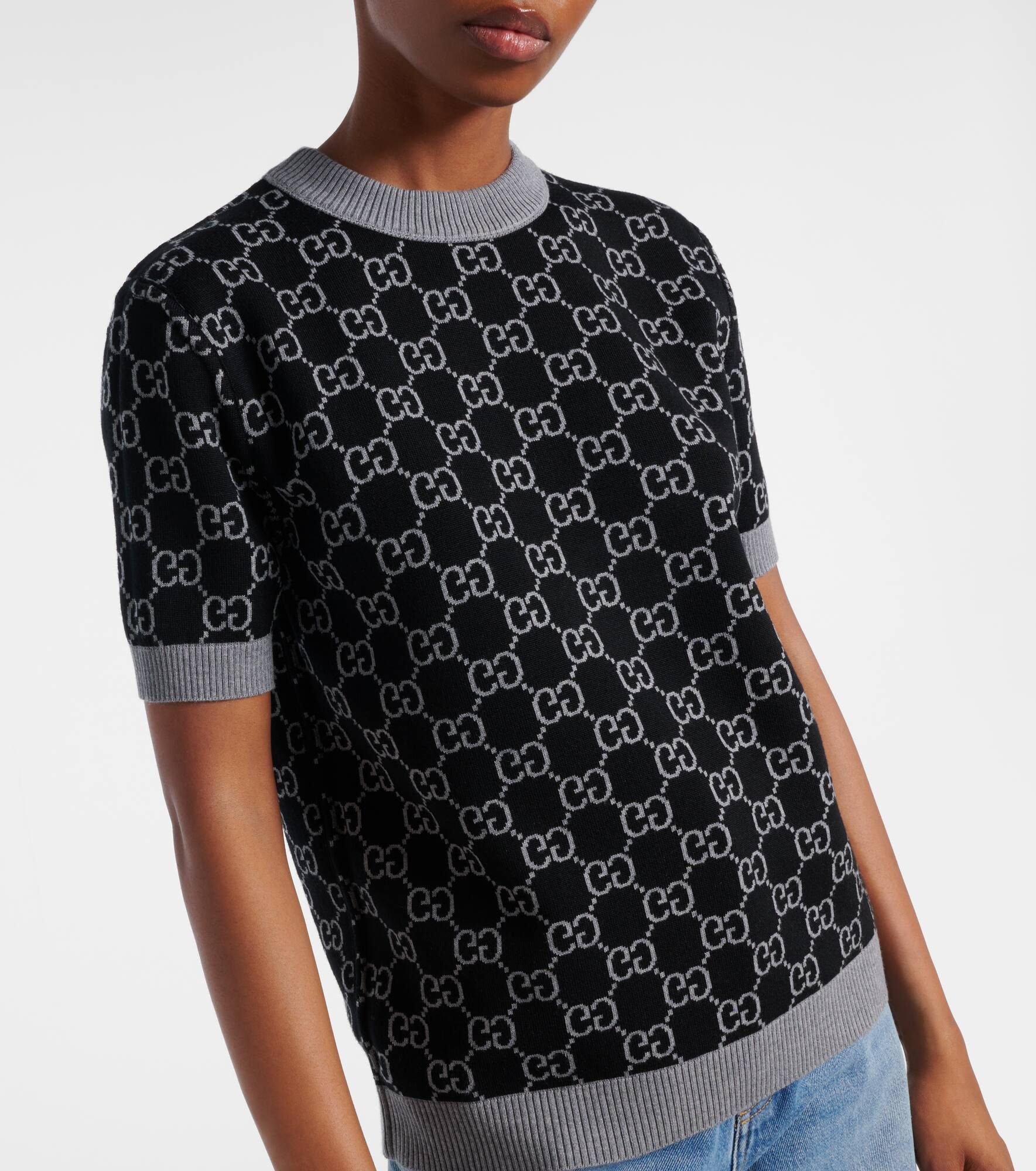 GG reversible wool-blend top - 6