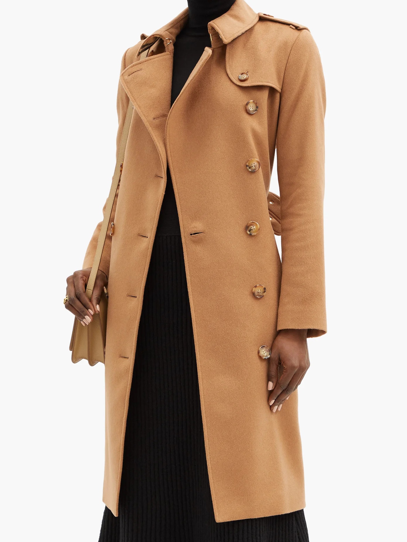 Kensington pressed-cashmere trench coat - 6