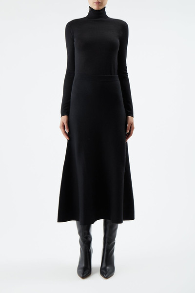 GABRIELA HEARST Freddie Skirt in Black Cashmere Wool outlook