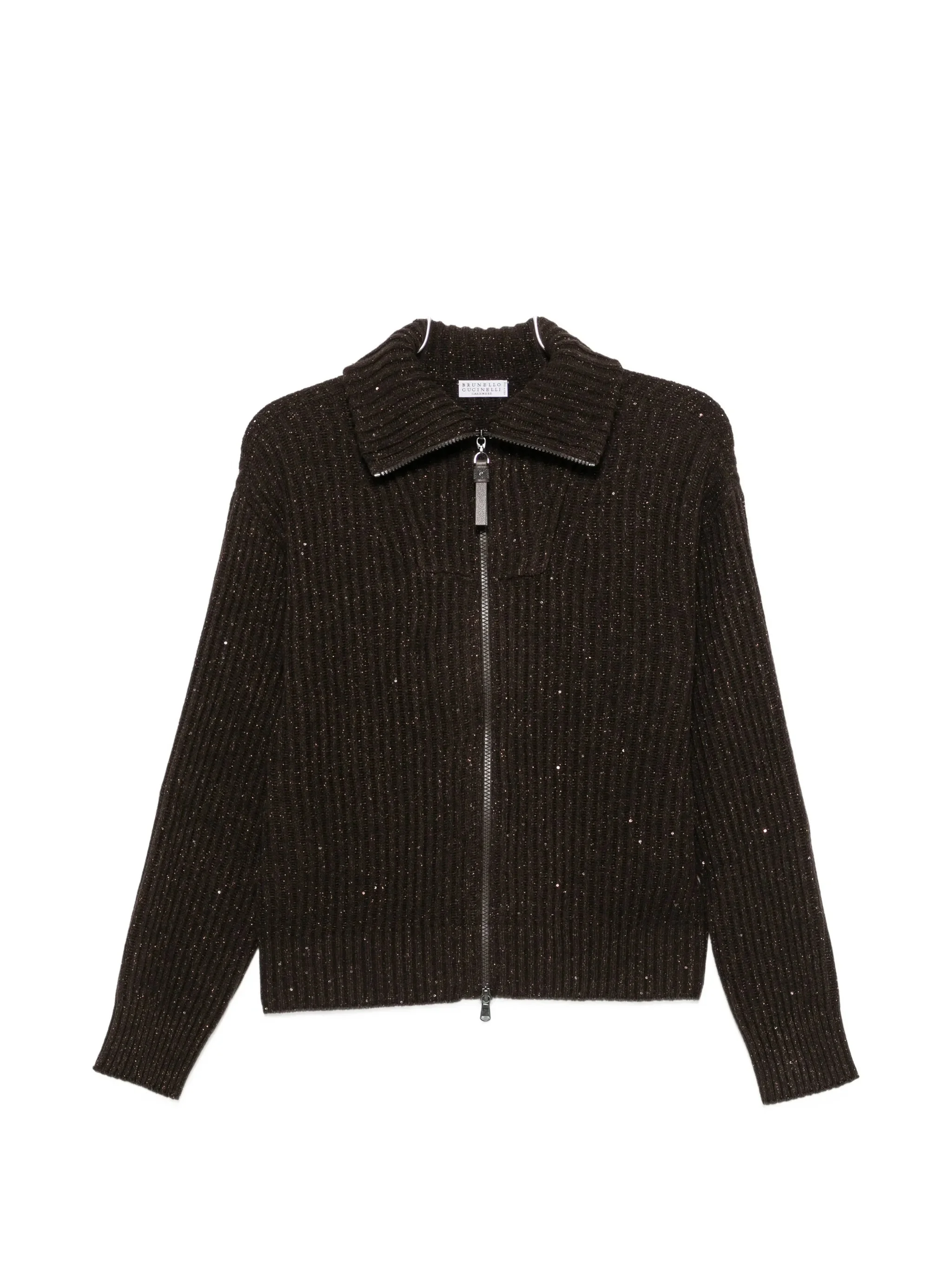 Brunello Cucinelli Sequin-embellished Ribbed Cardigan - 1
