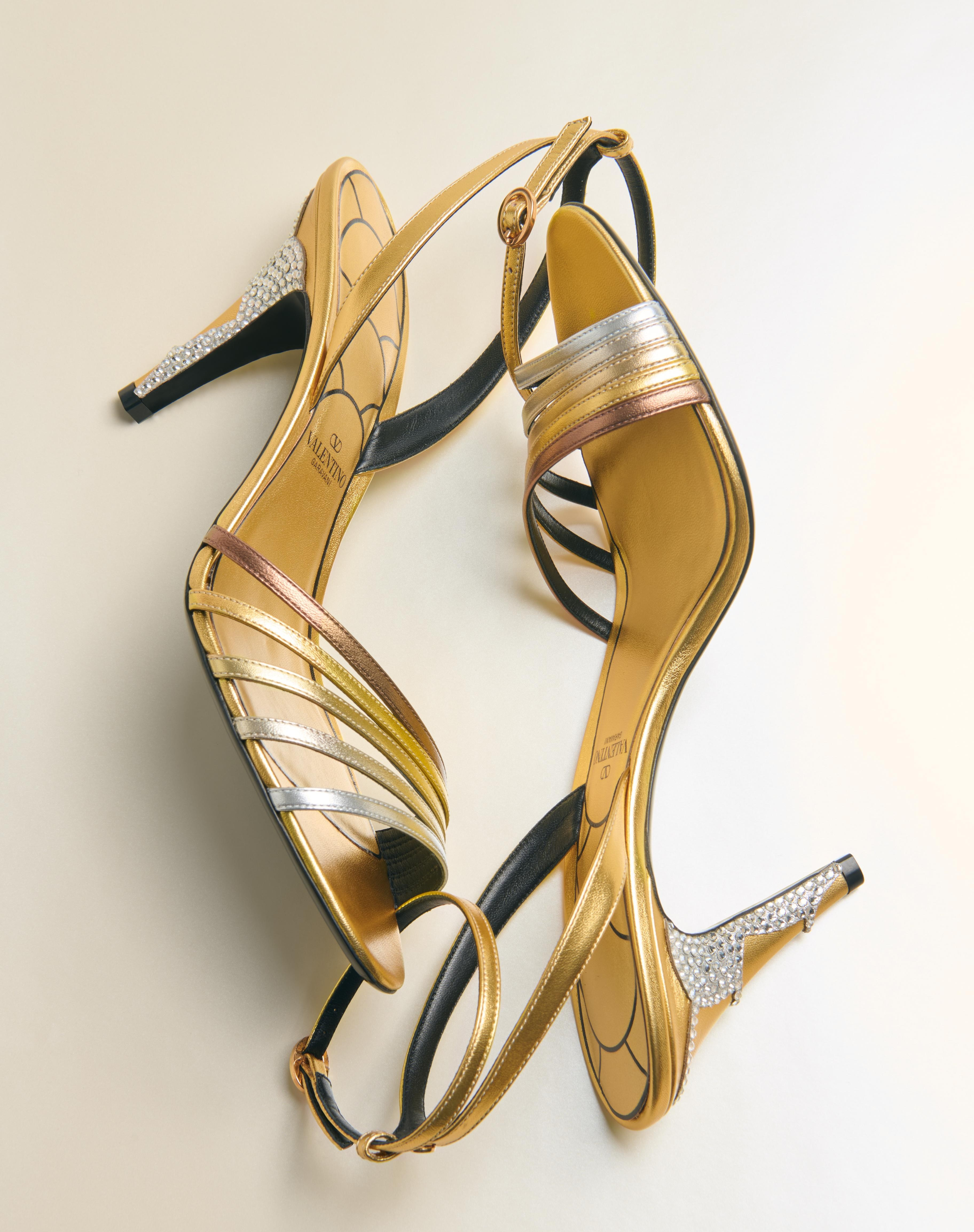 LADYCRUSH SANDAL IN LAMINATED NAPPA WITH CRYSTALS 85MM - 9