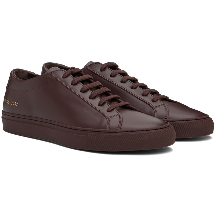 Common Projects Burgundy Achilles Low-Top Sneakers - 3