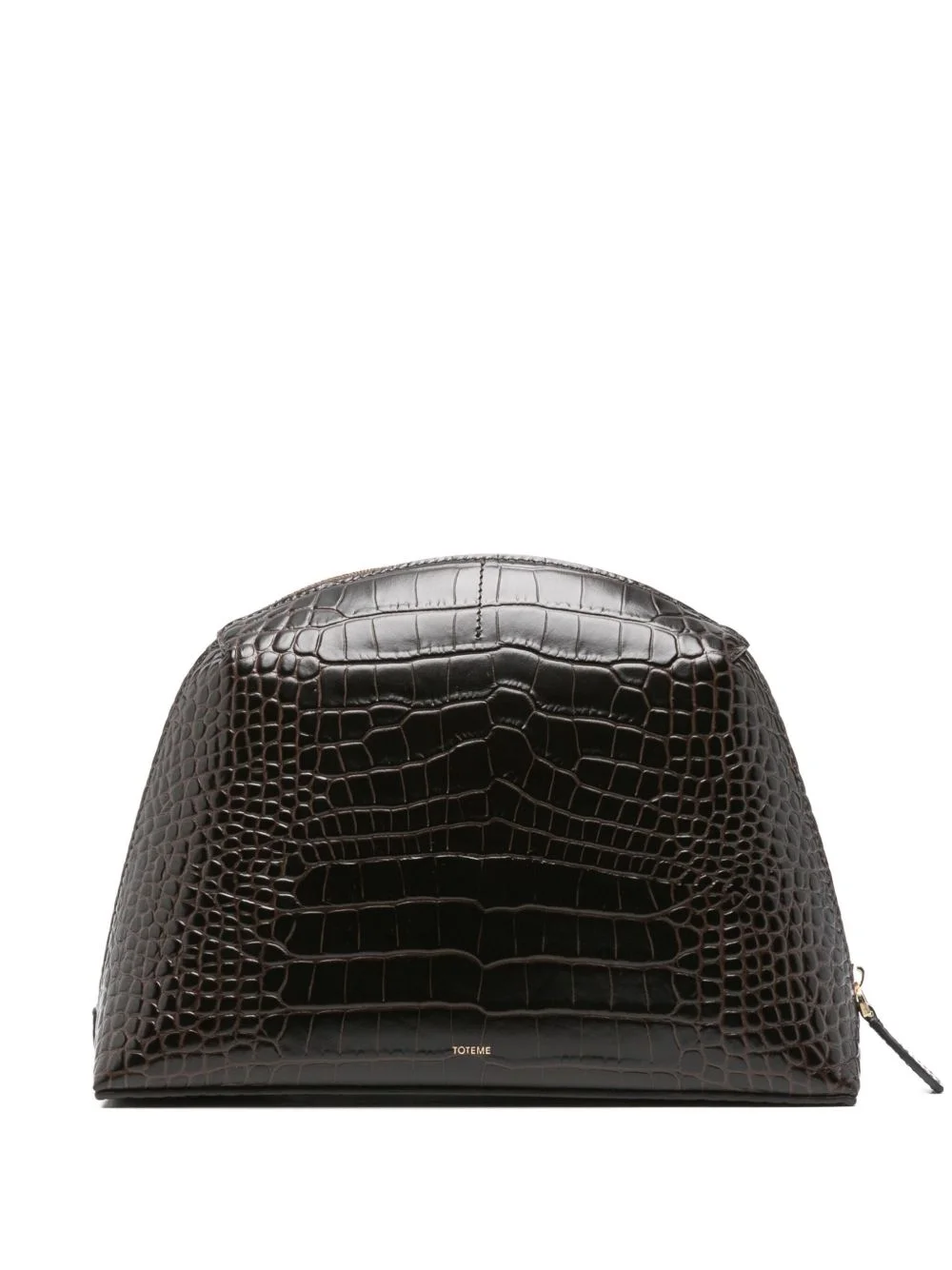 medium croco-embossed clutch bag - 1