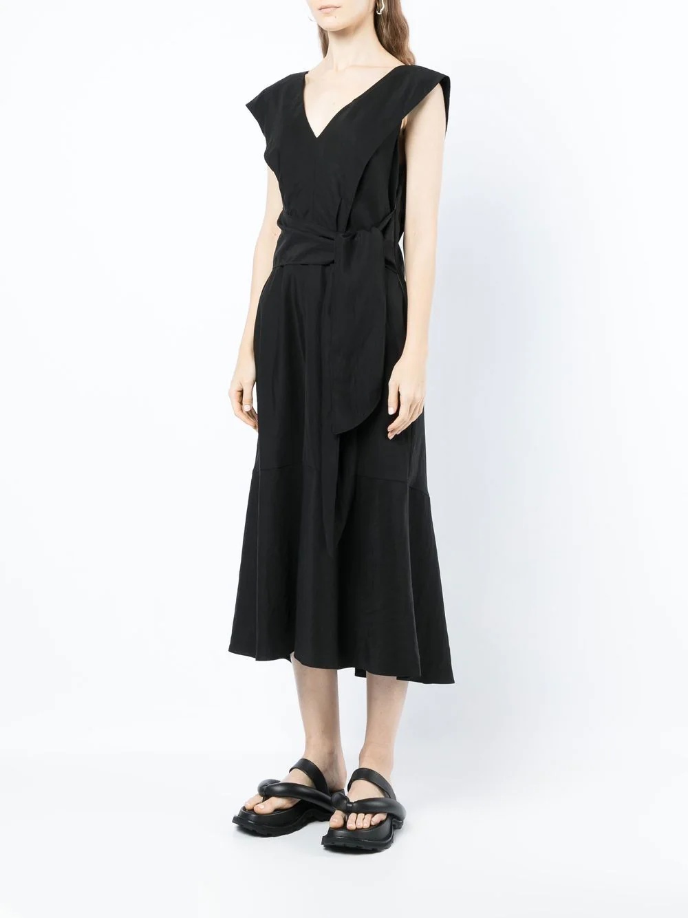 V-neck sleeveless midi dress - 3