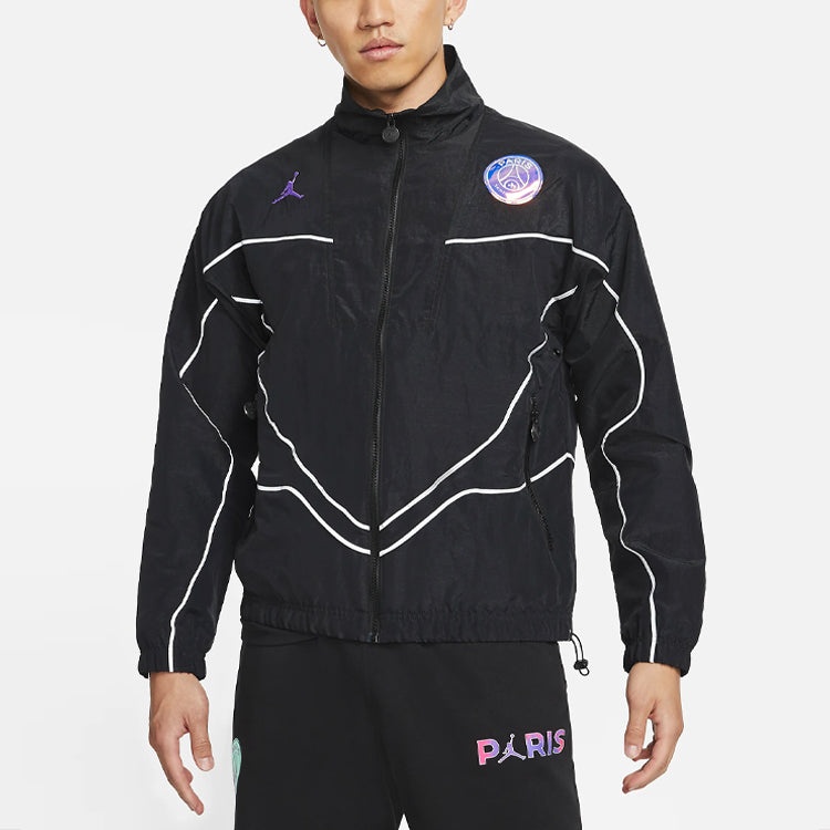 Air Jordan Paris Saint-Germain Logo Sports Jacket Black CZ0787-010 - 4
