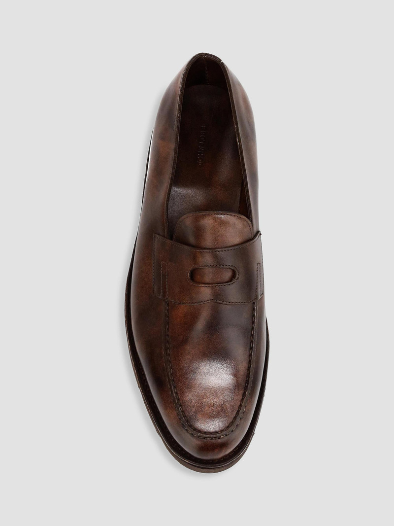 Men's Lopez Leather Loafers - Dark Brown 5