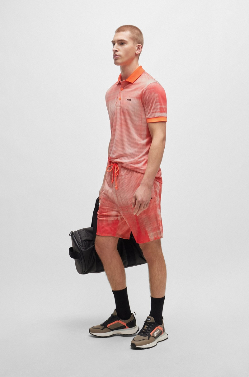 BOSS PRINTED-MESH POLO SHIRT WITH LOGO DETAIL outlook