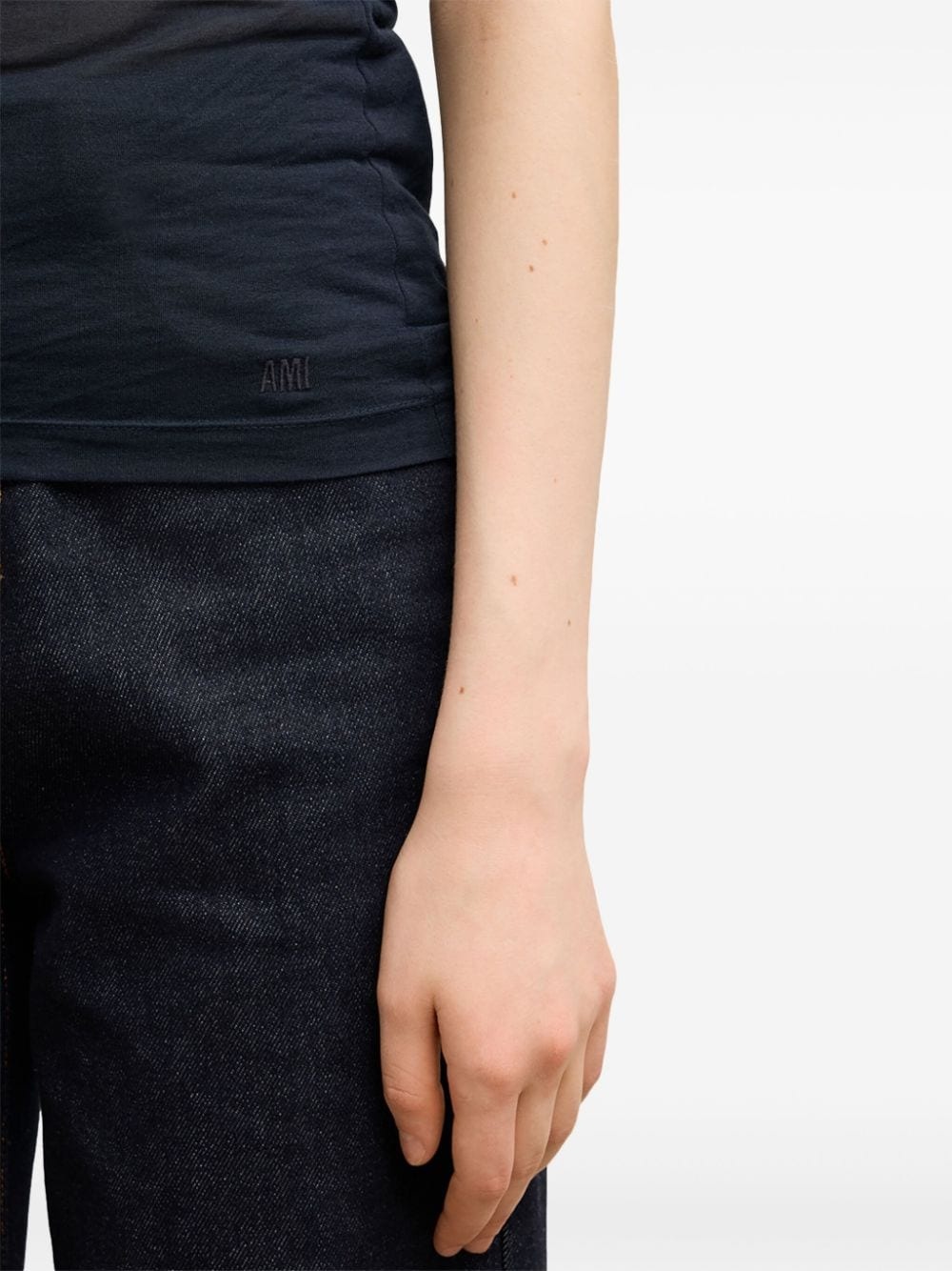logo-embroidered cotton-blend top - 6