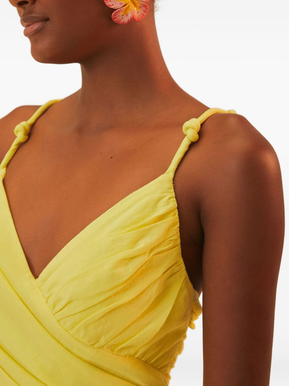 knotted-strap ruffled maxi dress - 4