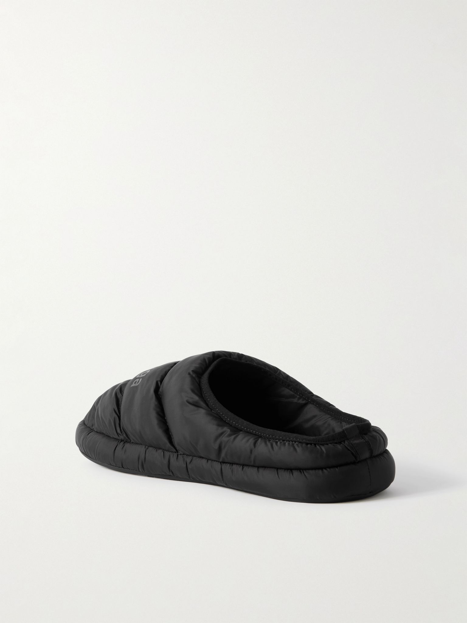 Alaska Logo-Print Quilted Nylon Slippers Black - 3