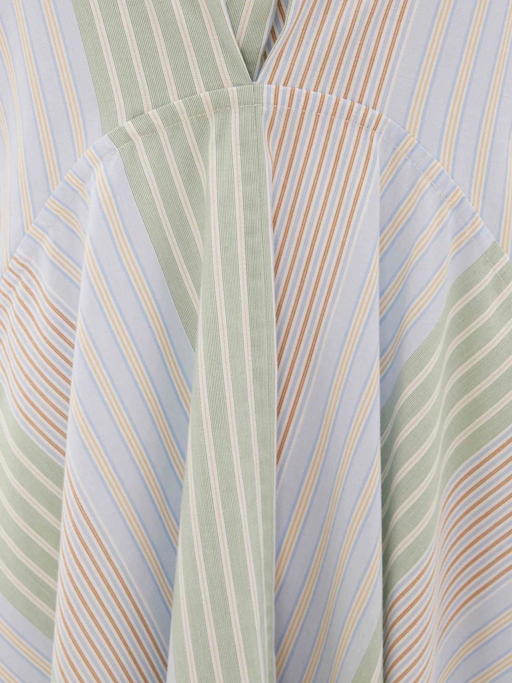 stripe-pattern asymmetric shirtdress - 5