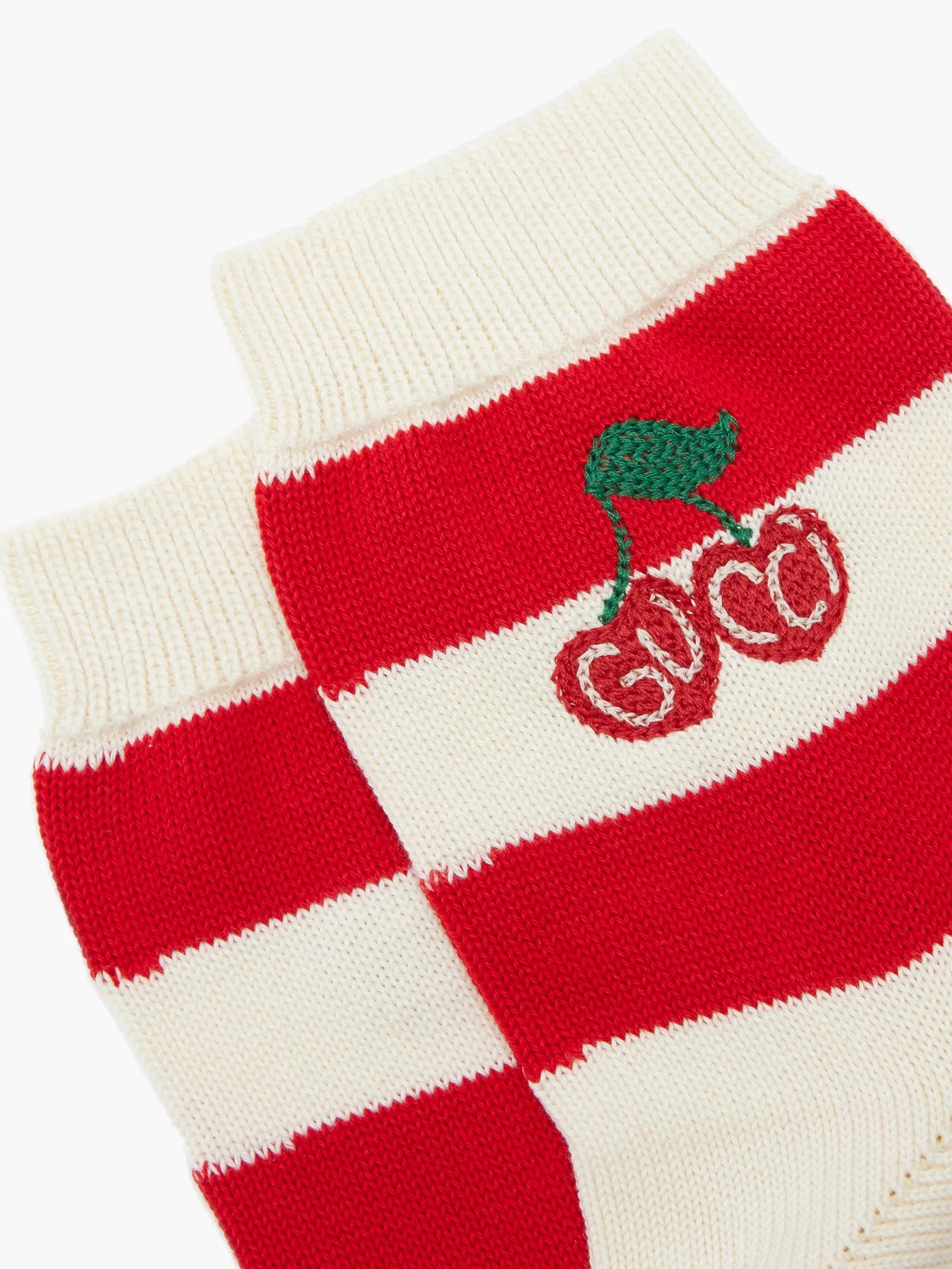 Cherry-logo striped cotton socks - 4