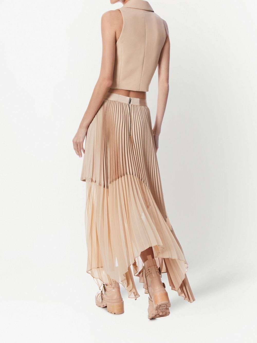 Fraley asymmetric pleated maxi skirt - 3