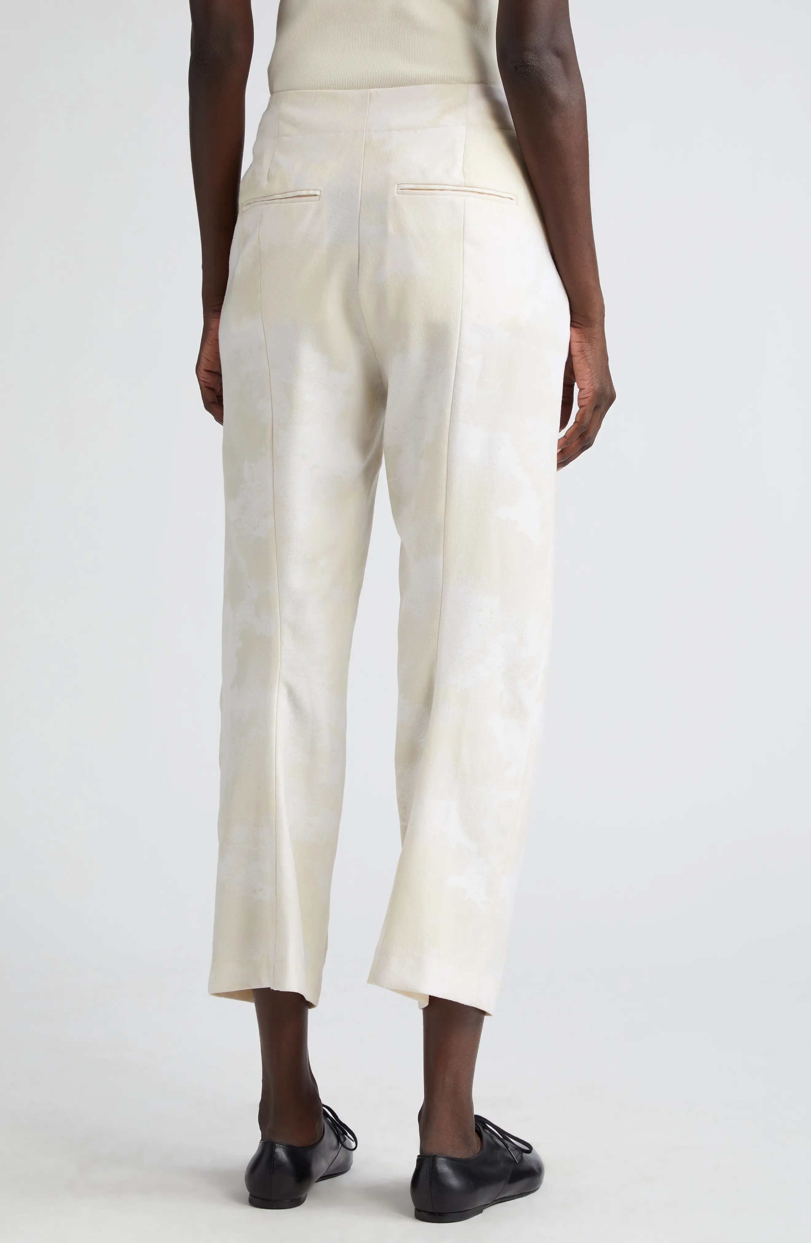 Cheval Jacquard Wool Crop Pants - 3