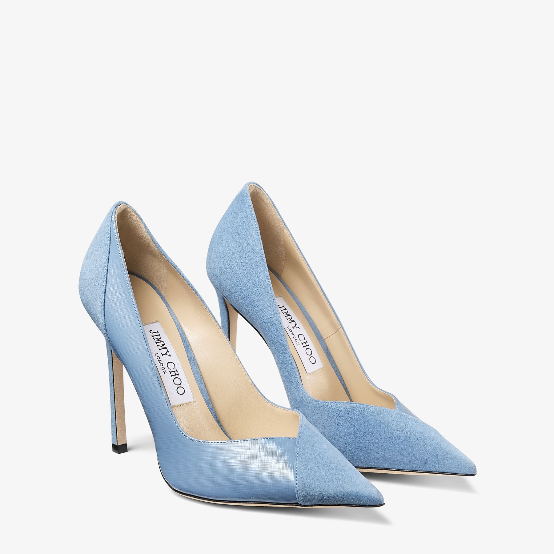 Cass 110
Smoky Blue Suede and Etched Patent Leather Pumps - 3