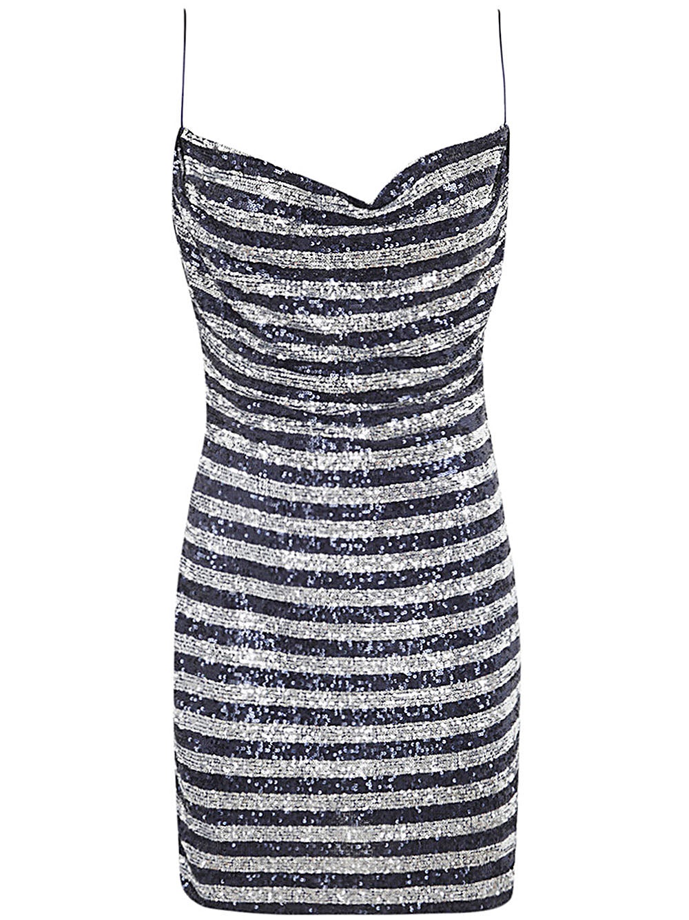 Balmain Women Babydoll Cowl Neck Glitter Short Dress - 7