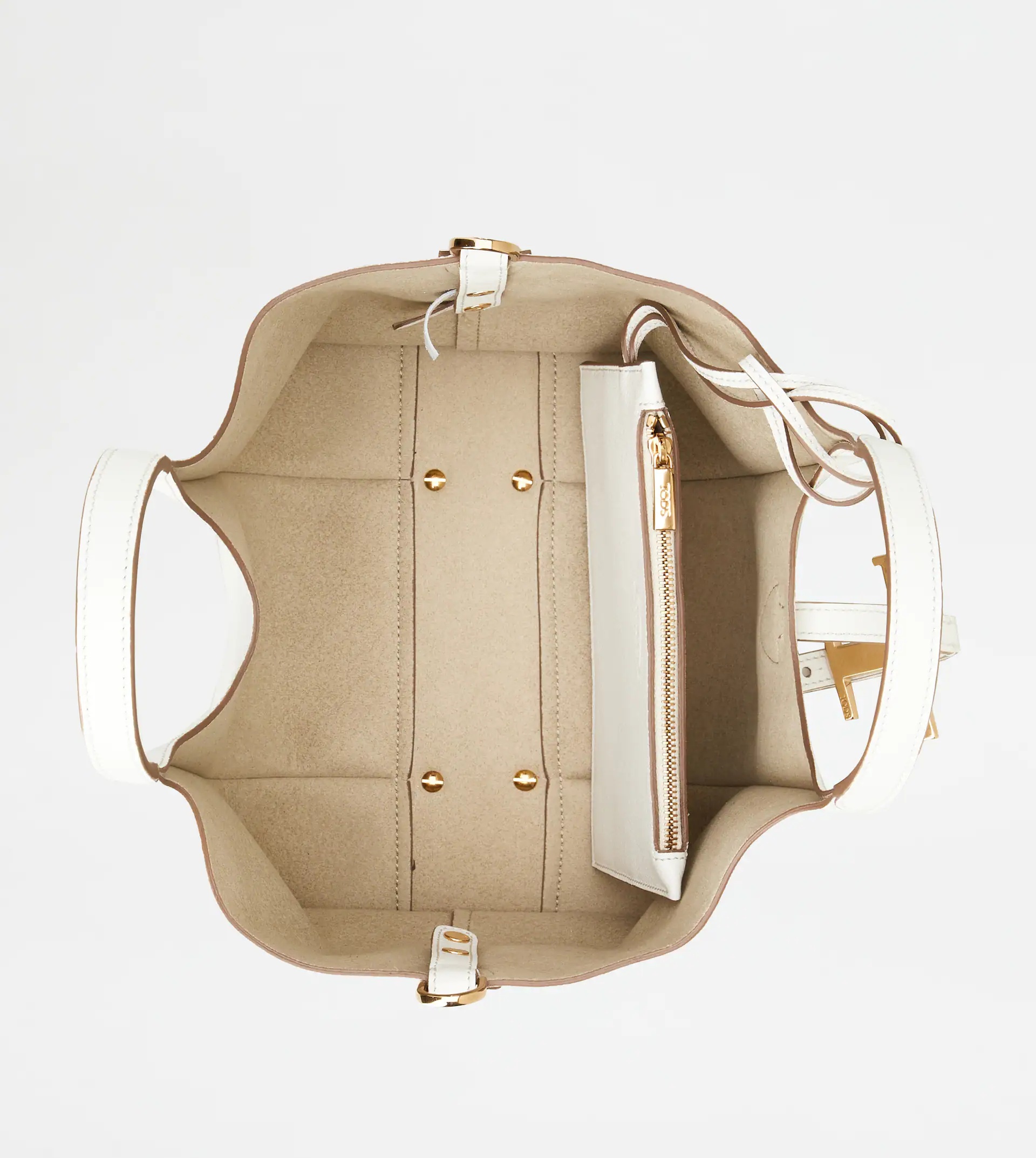 T TIMELESS SHOPPING BAG IN LEATHER MINI - WHITE - 3