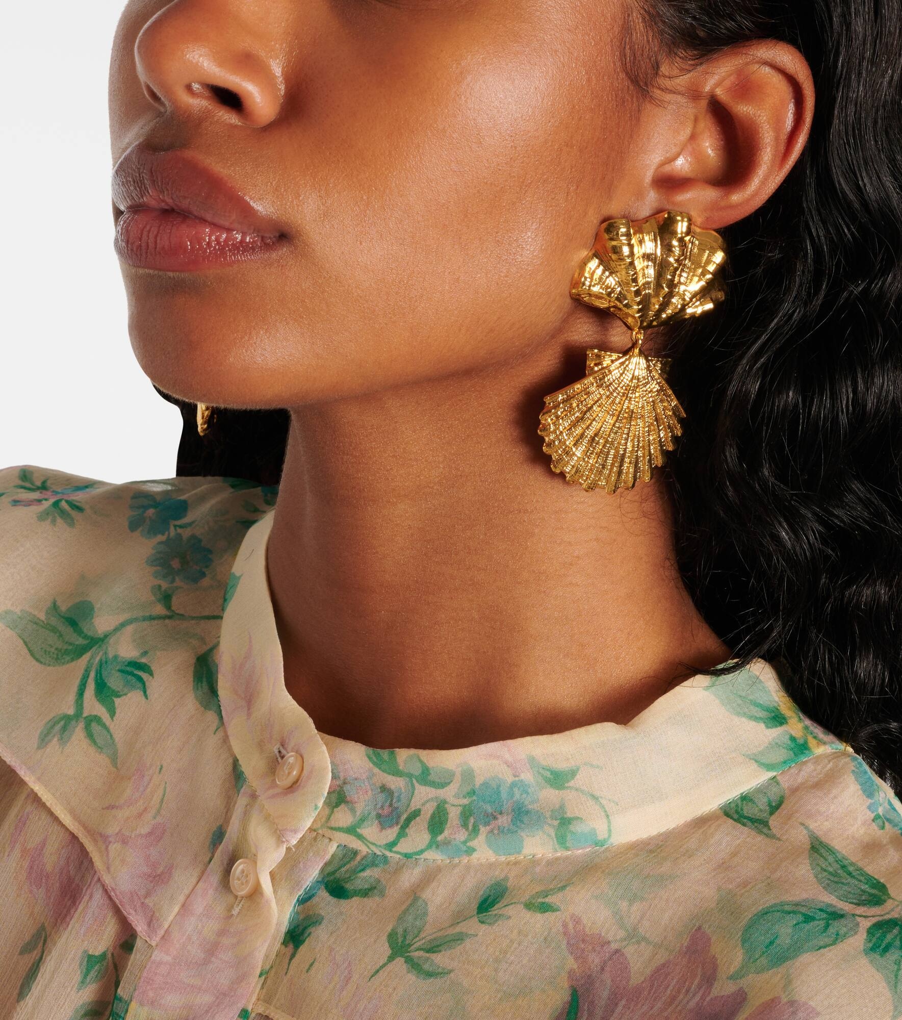 Shells faux pearls drop earrings - 6