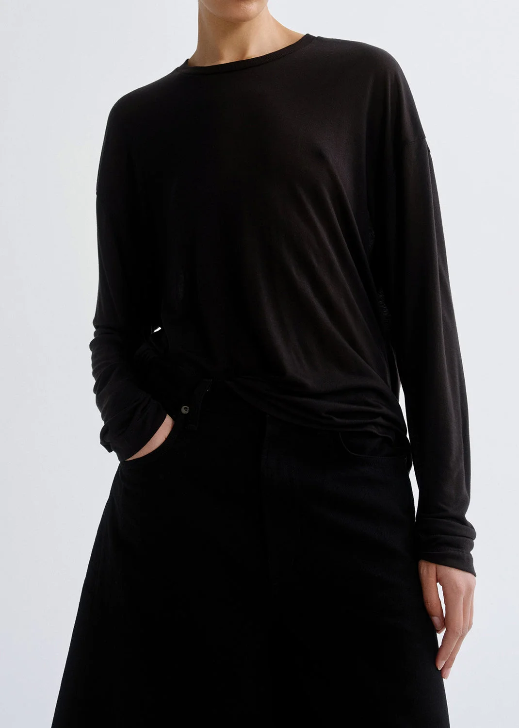 SASHA TEE (TENCEL JERSEY) IN BLACK - 1