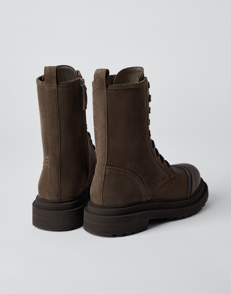 Suede and calfskin boots with monili 3