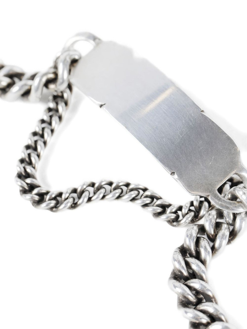 Ann Demeulemeester engraved-plaque silver bracelet outlook