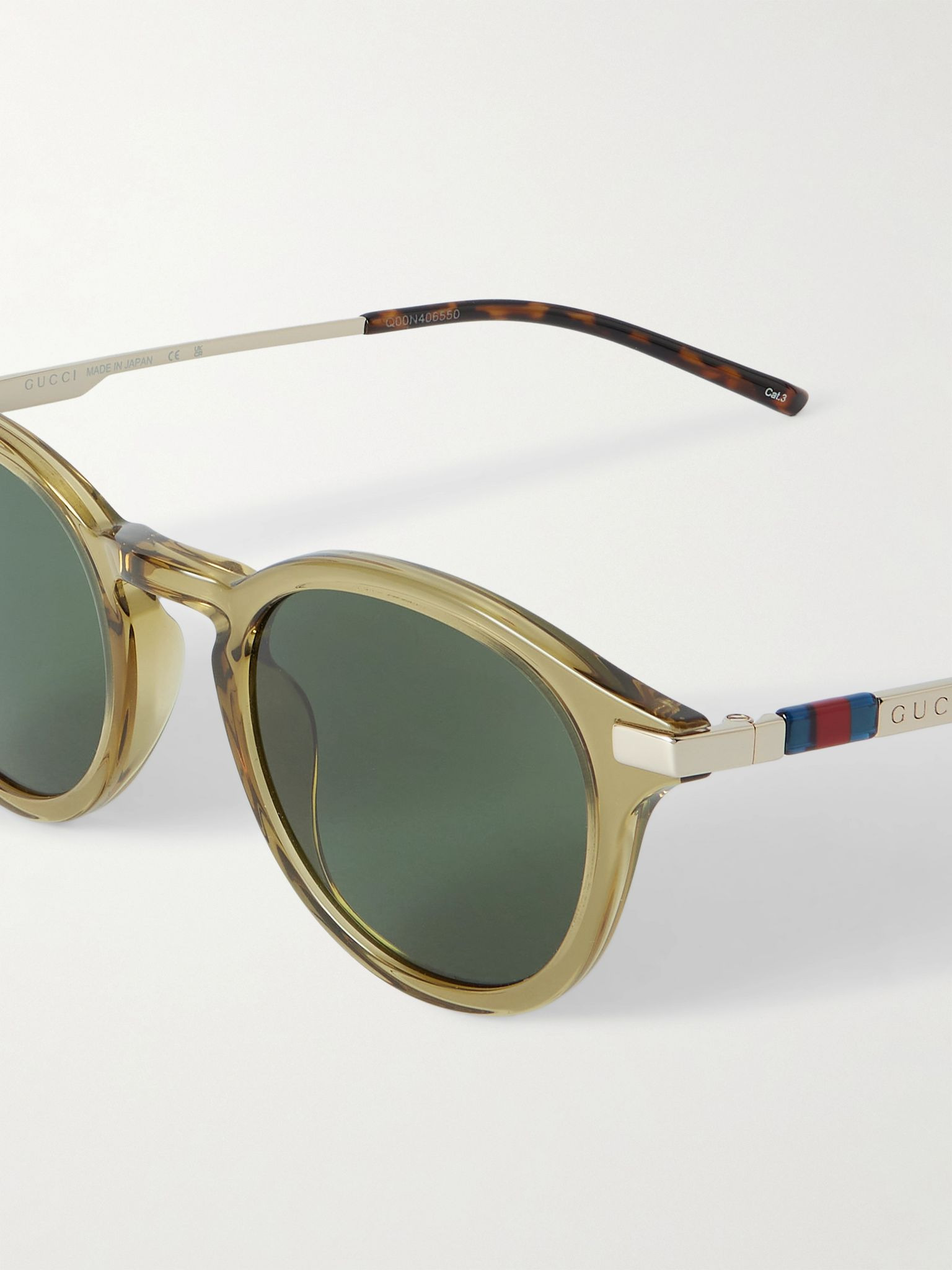 Round-Frame Acetate and Gold-Tone Sunglasses Brown - 3