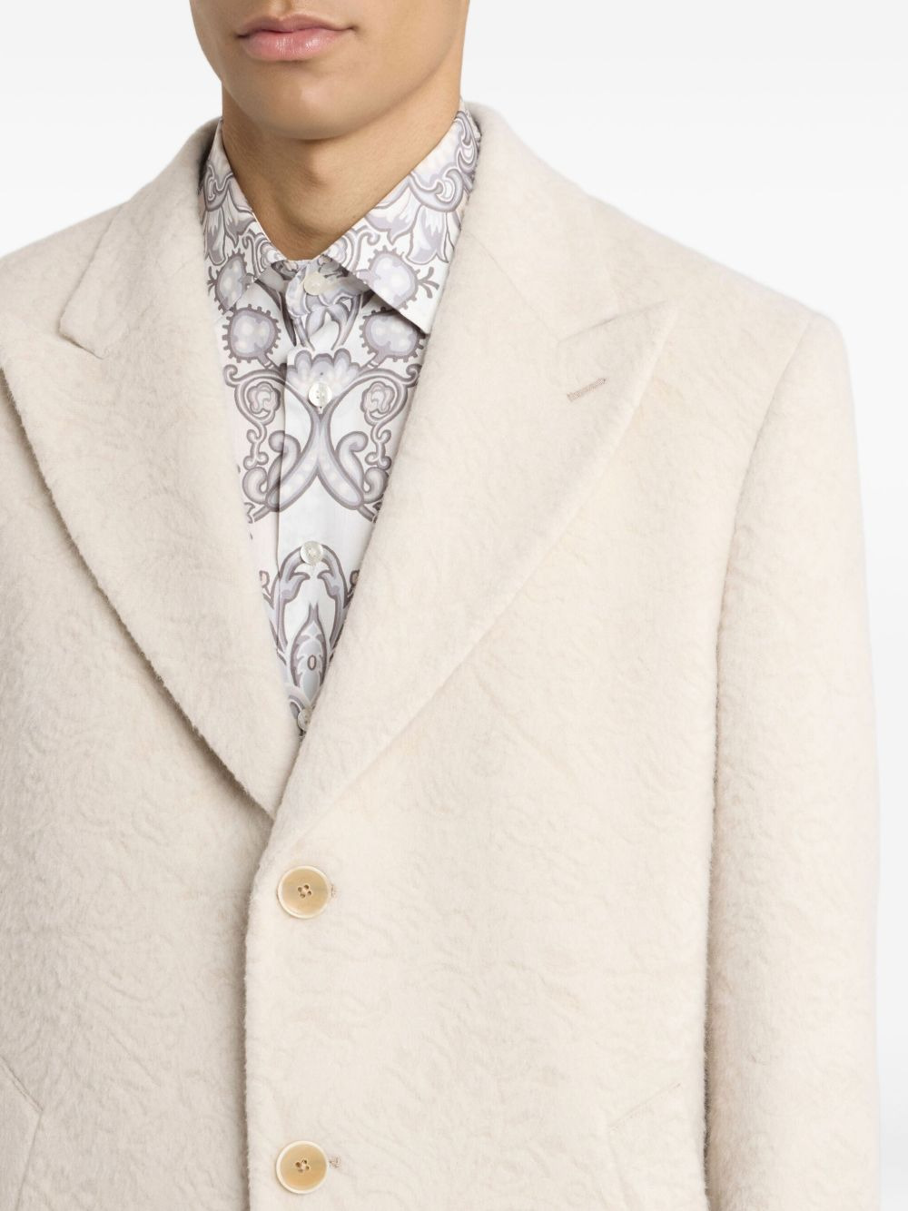 wool-blend single-breasted coat - 4