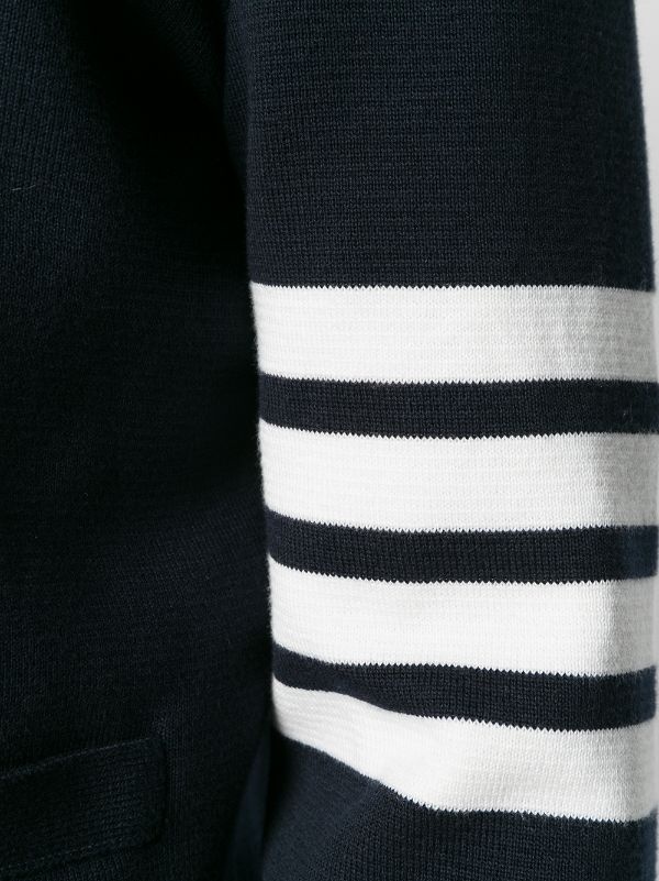 THOM BROWNE - Men Milano Stitch V Neck Cotton Crepe Cardigan - 4