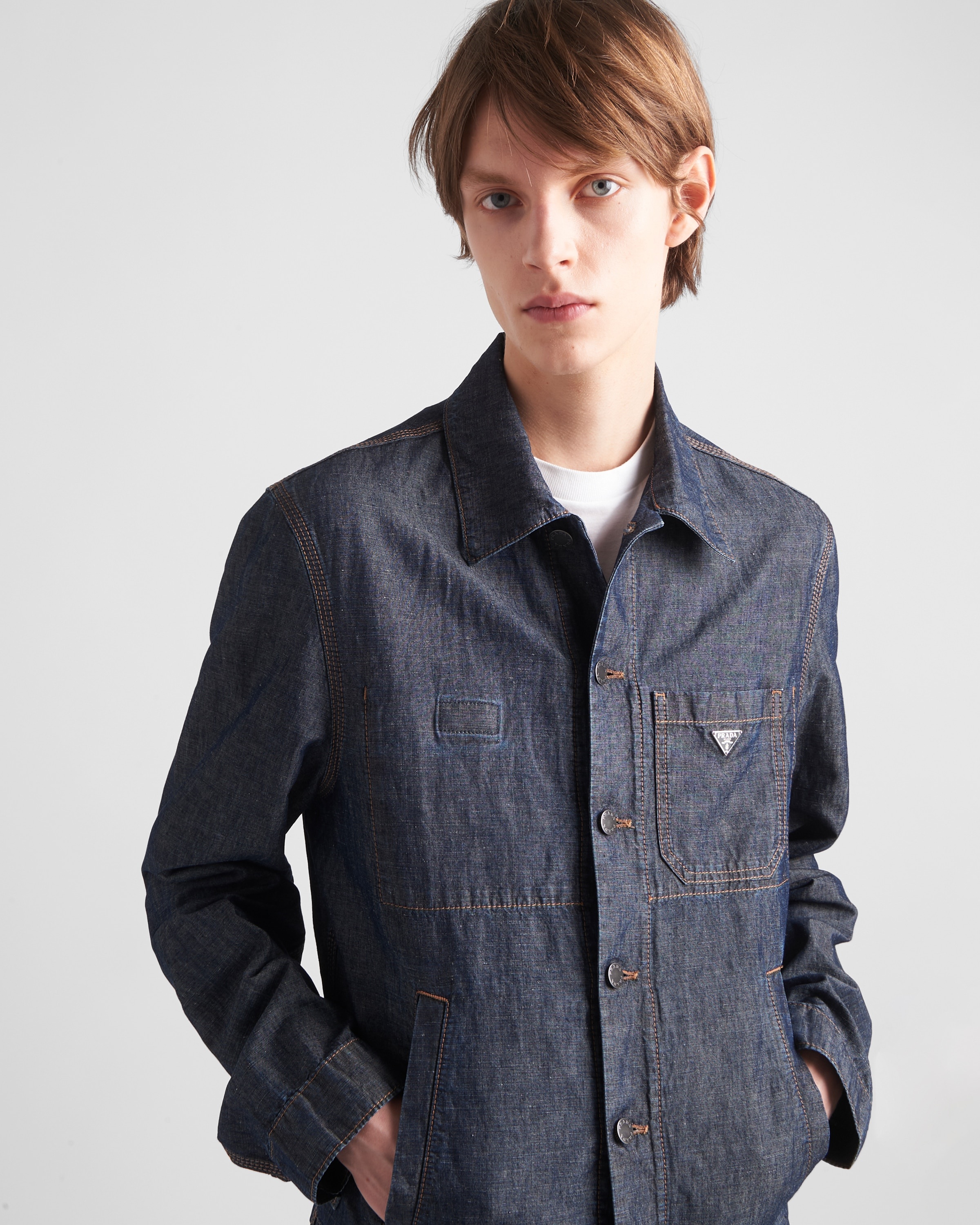 Chambray blouson jacket - 4
